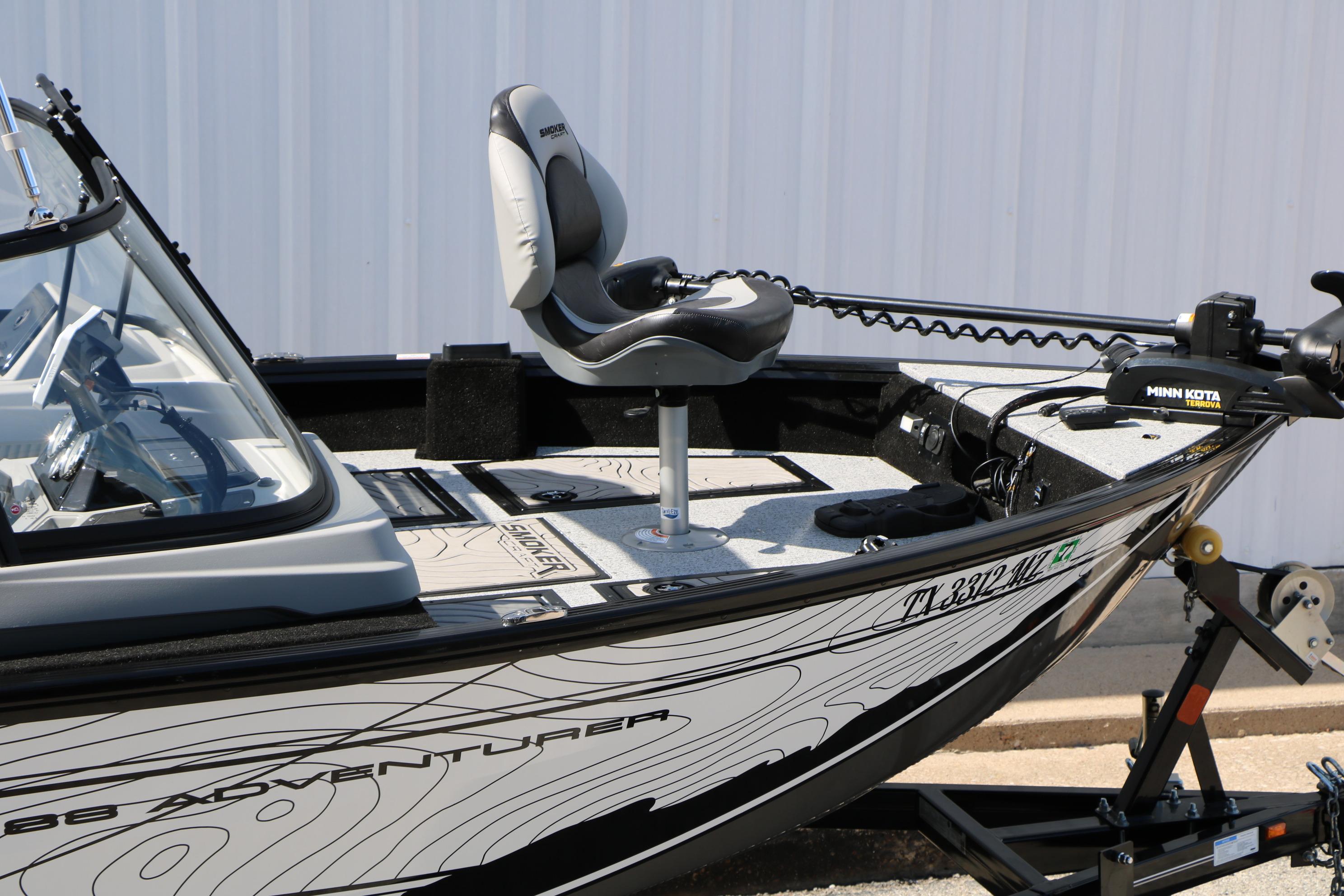 2025 Smoker Craft Adventurer 188 DC boat with Minn Kota trolling motor.