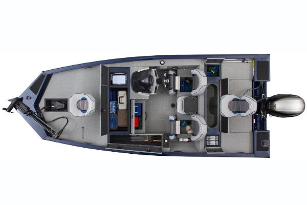 Manufacturer Provided Image: 2018 G3 Sportsman 18 fishing boat interior layout with seating and storage compartments.