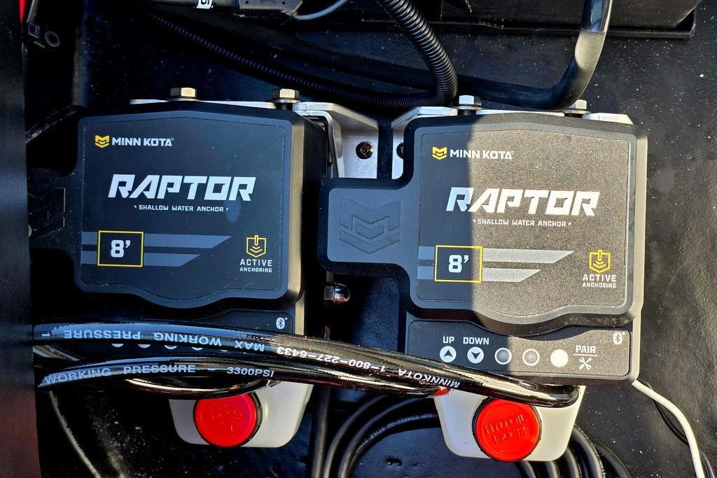 Minn Kota Raptor shallow water anchors on a 2026 Skeeter ZXE20 boat.