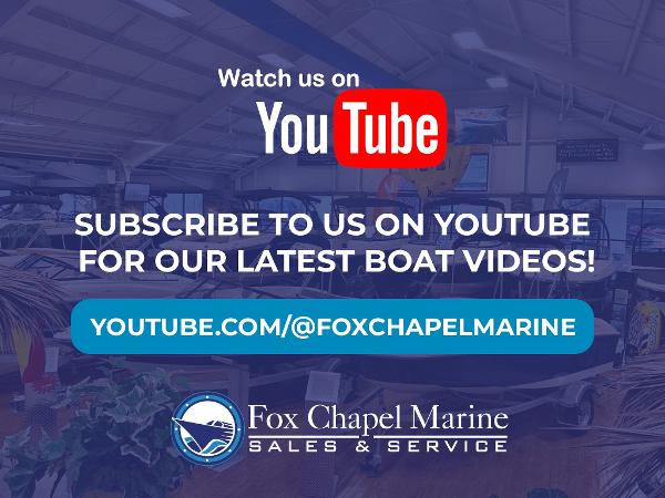 Advertisement for Fox Chapel Marine with YouTube channel mention.
