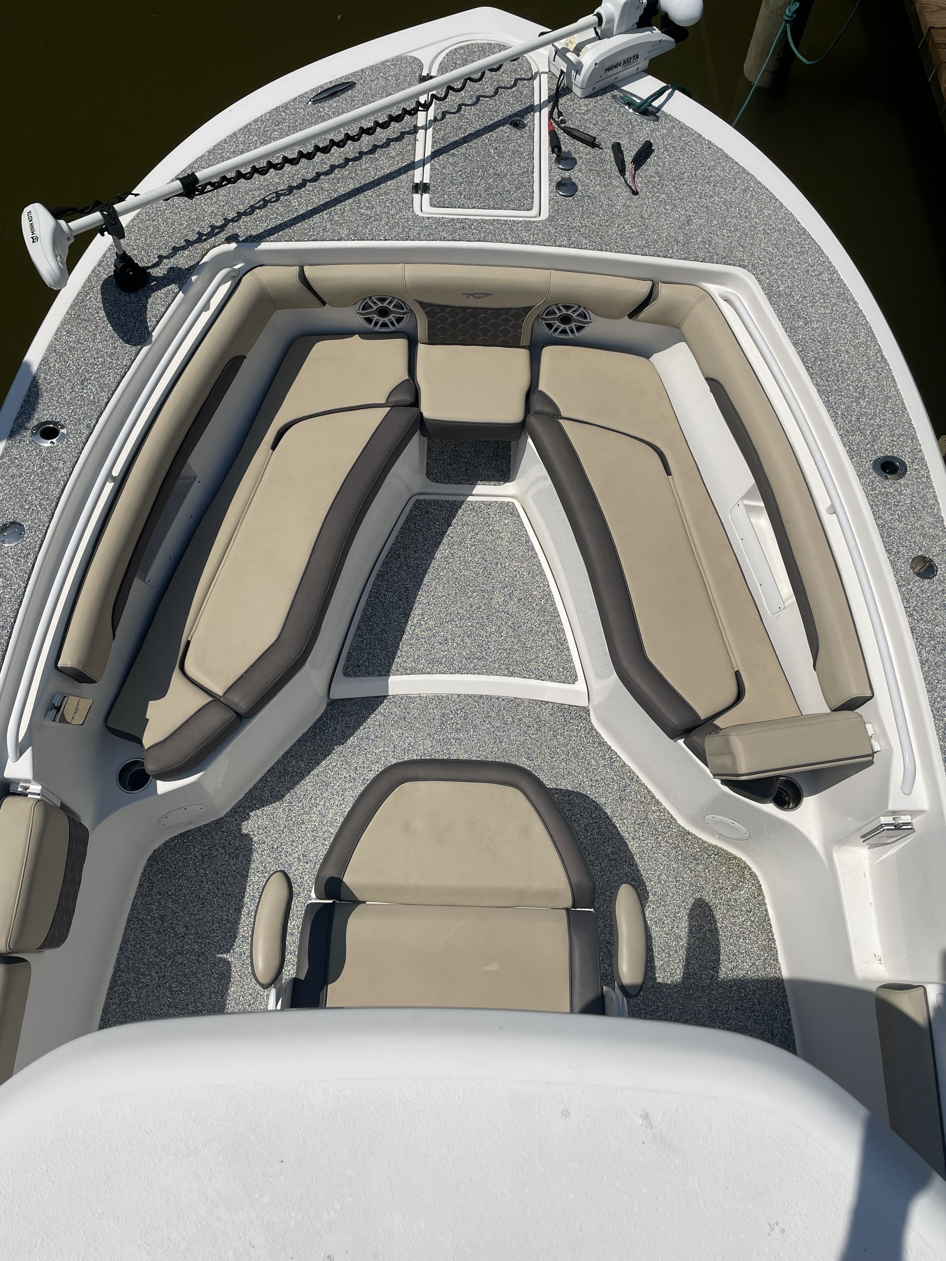 Interior view of a 2021 Tidewater 272 CC Adventure boat.