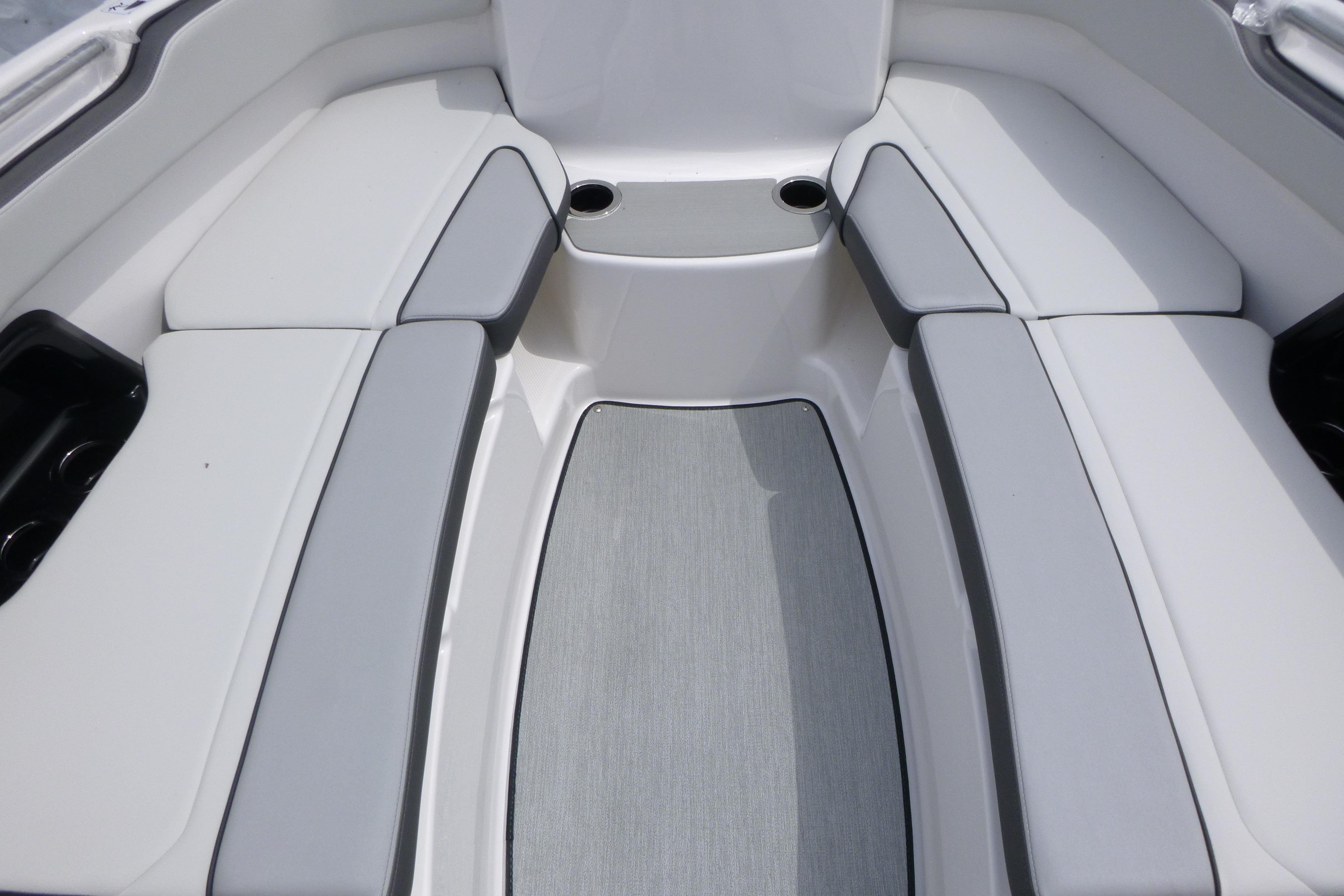 Interior seating of 2026 Yamaha Boats AR250, featuring sleek, modern design and comfortable cushions.