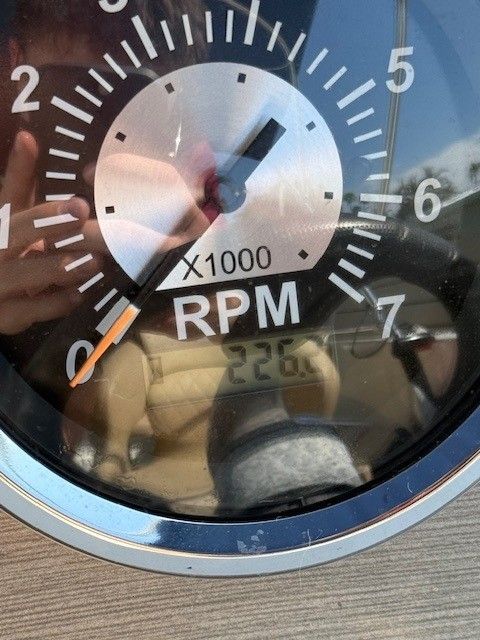 Tachometer of Nautic 203SC boat, displaying 2260 RPM.