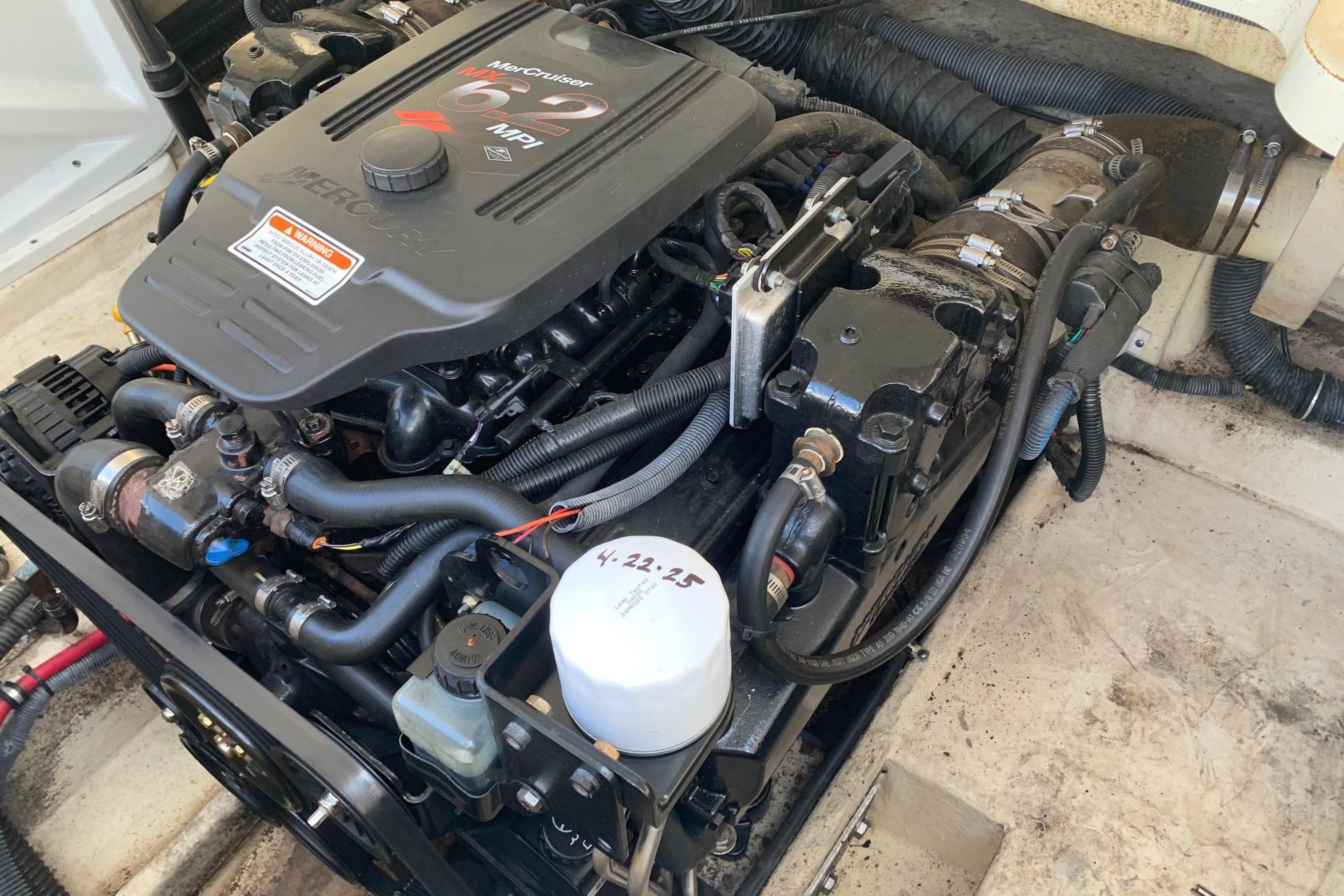Engine compartment of a 2004 Formula 260 Bowrider with MerCruiser 6.2 MPI engine.