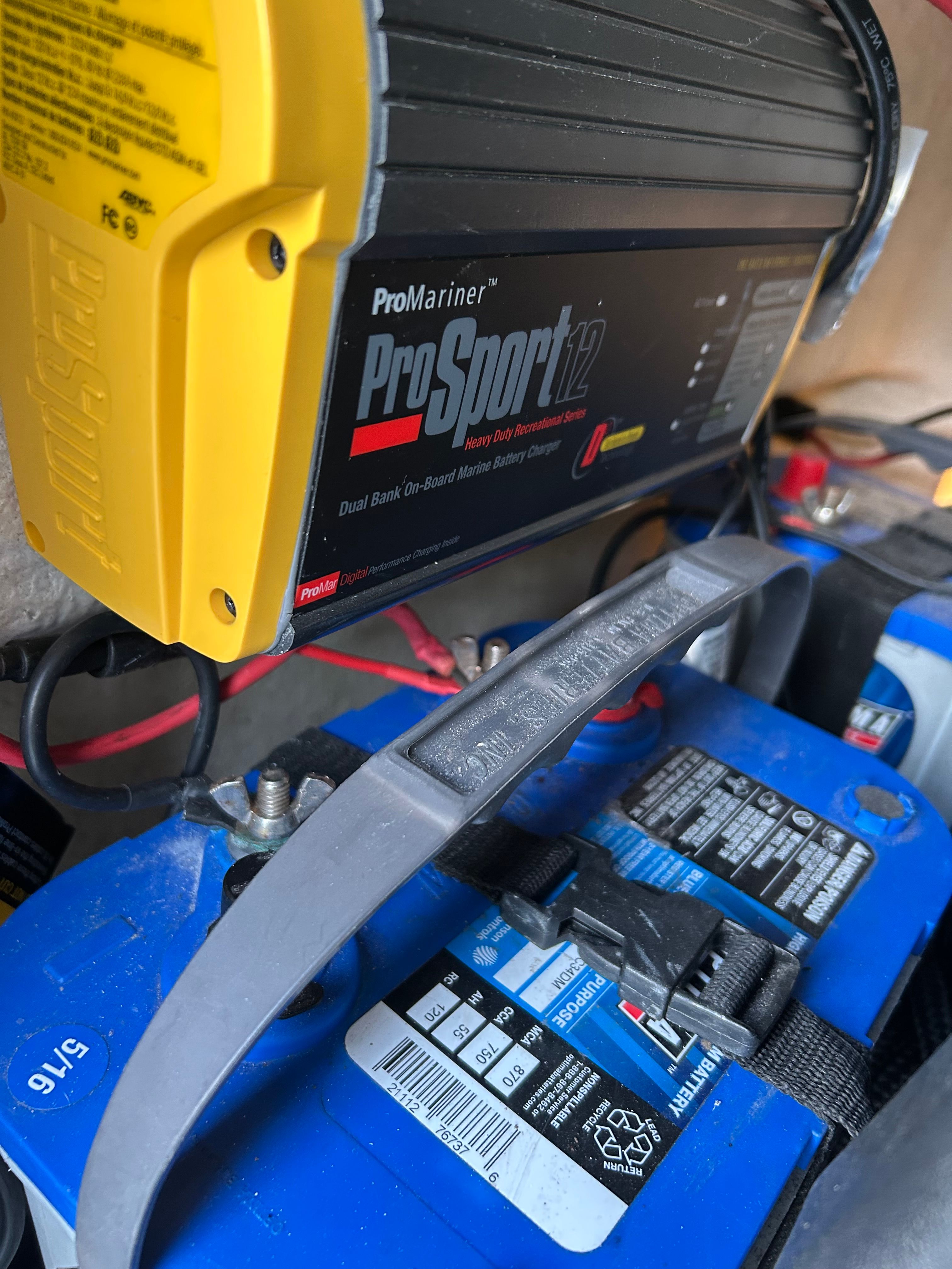 ProMariner ProSport 12 battery charger on 2006 Boston Whaler 150 Montauk.