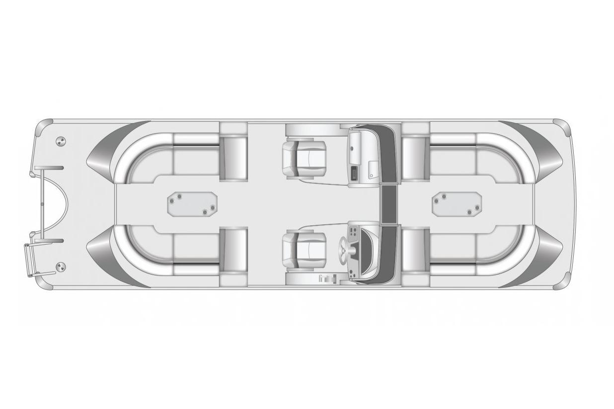 Manufacturer Provided Image: Top view of 2026 South Bay Sport RS9 DC boat layout design.