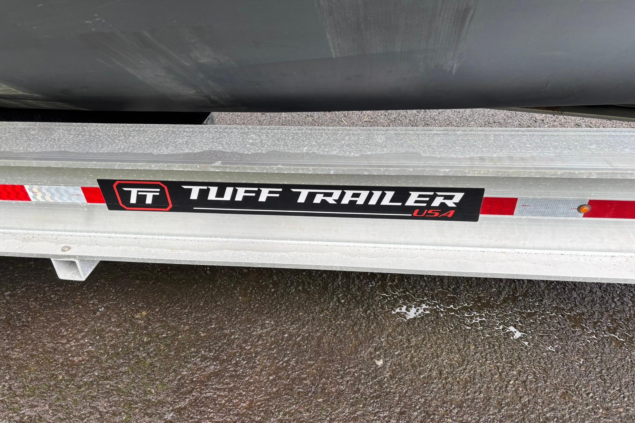 Tuff Trailer USA label on a SeaPiper 35 boat trailer, 2020 model.