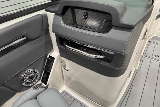 Interior of 2026 Chaparral SSX 8 boat, featuring sleek design and modern amenities.