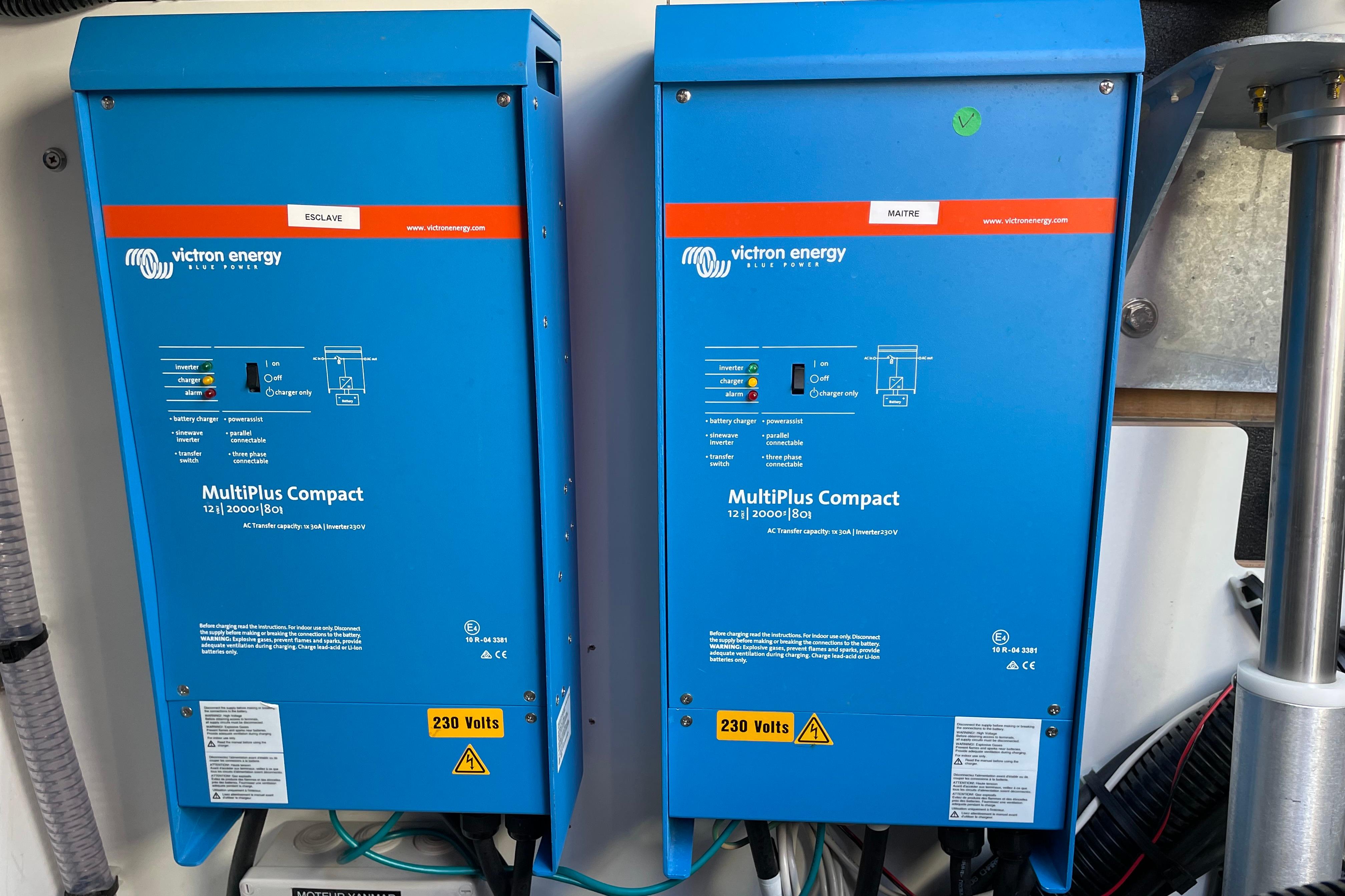 Victron Energy MultiPlus Compact inverters on 2020 Fountaine Pajot Saona 47 catamaran.