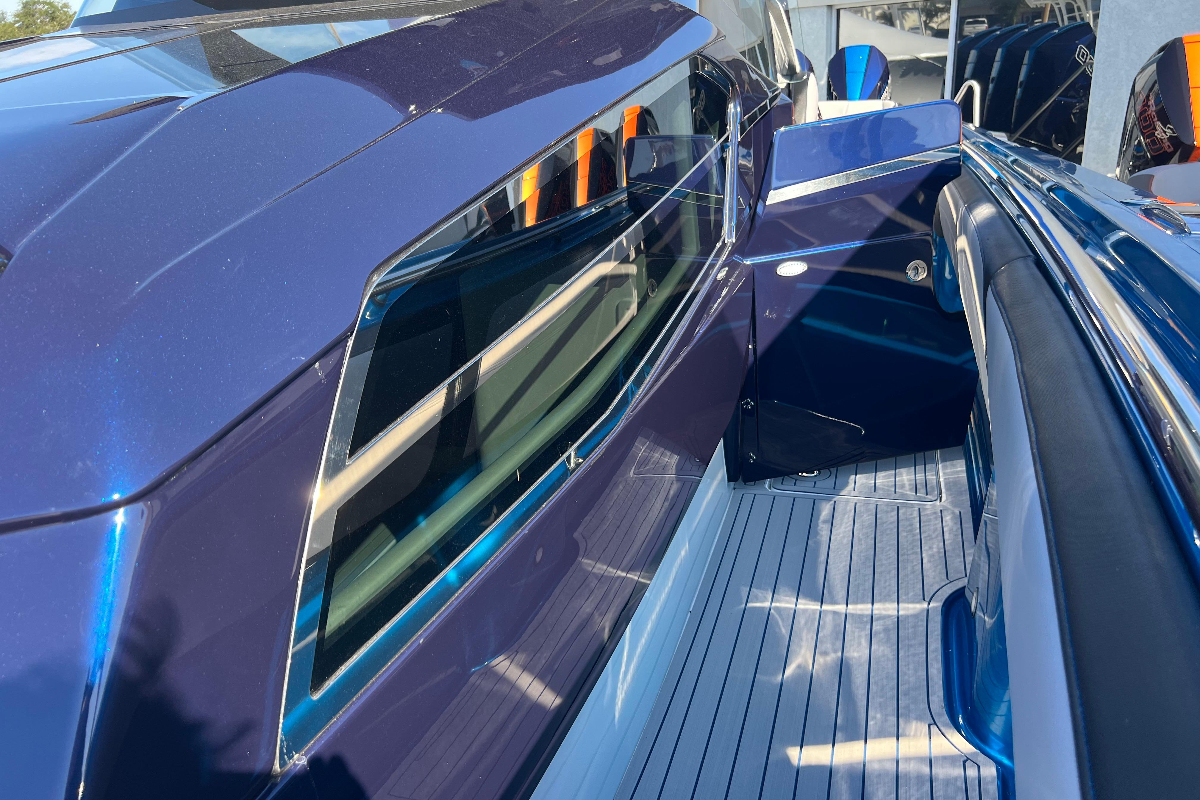 2026 Nor-Tech 450 Sport boat, sleek blue exterior with modern design details.