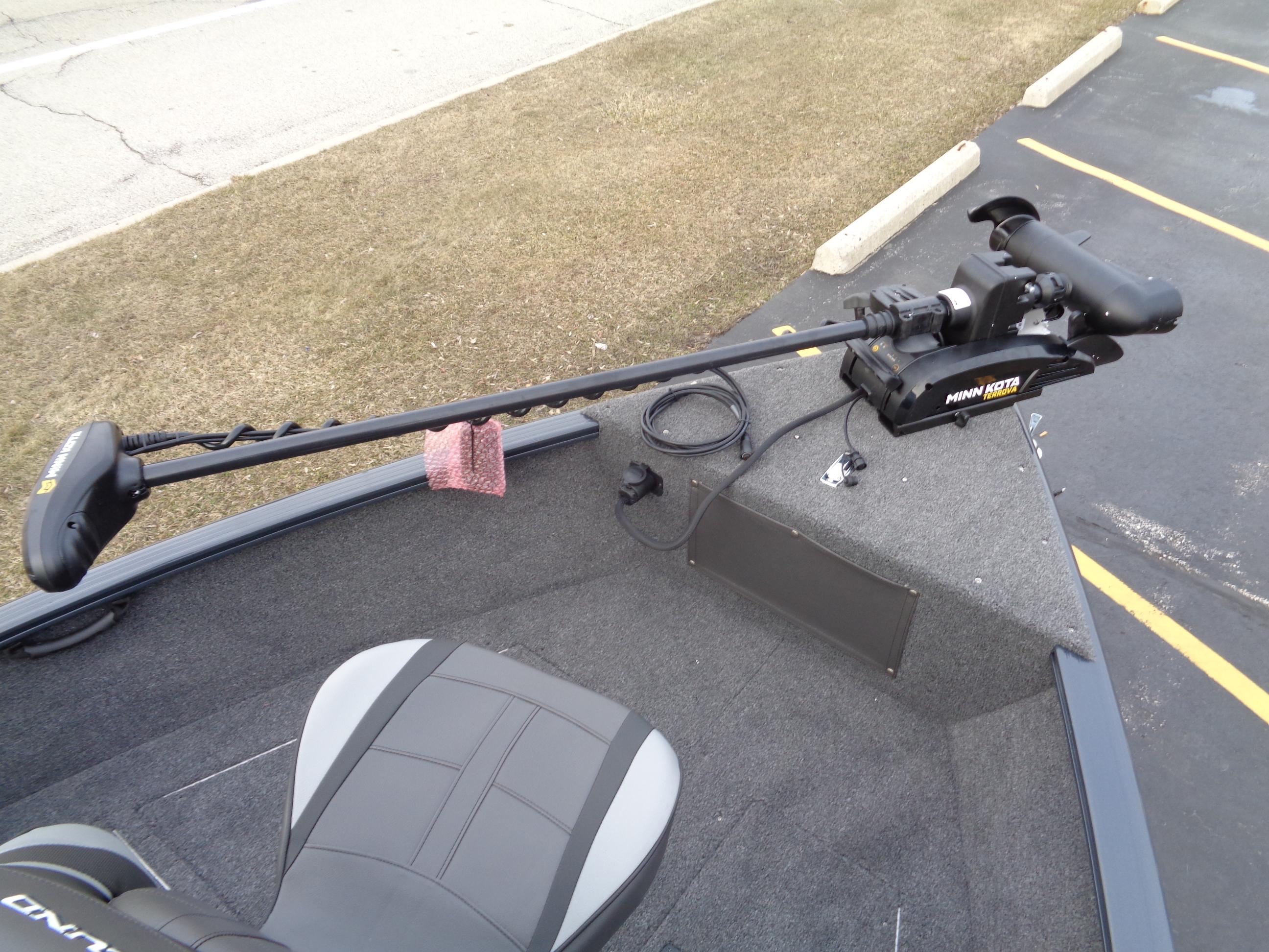 2024 Lund 1650 Rebel XL Sport boat with Minn Kota trolling motor.