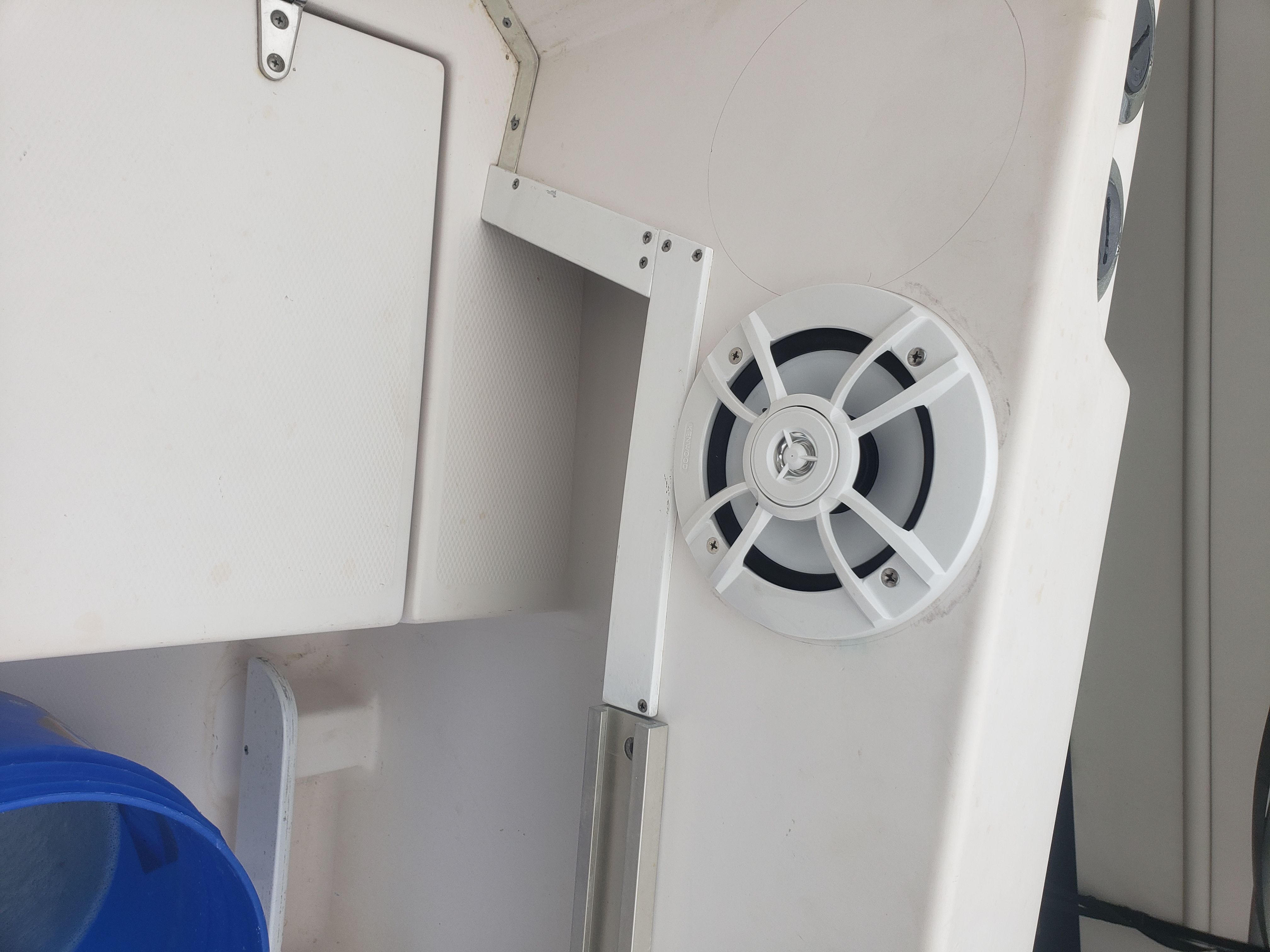 Close-up of a speaker on a 1995 Grady-White Explorer 24 boat.