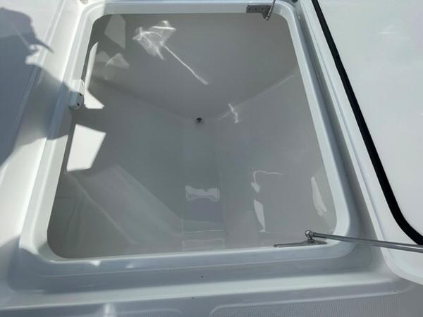 2025 Mag Bay 43 Center Console storage compartment.
