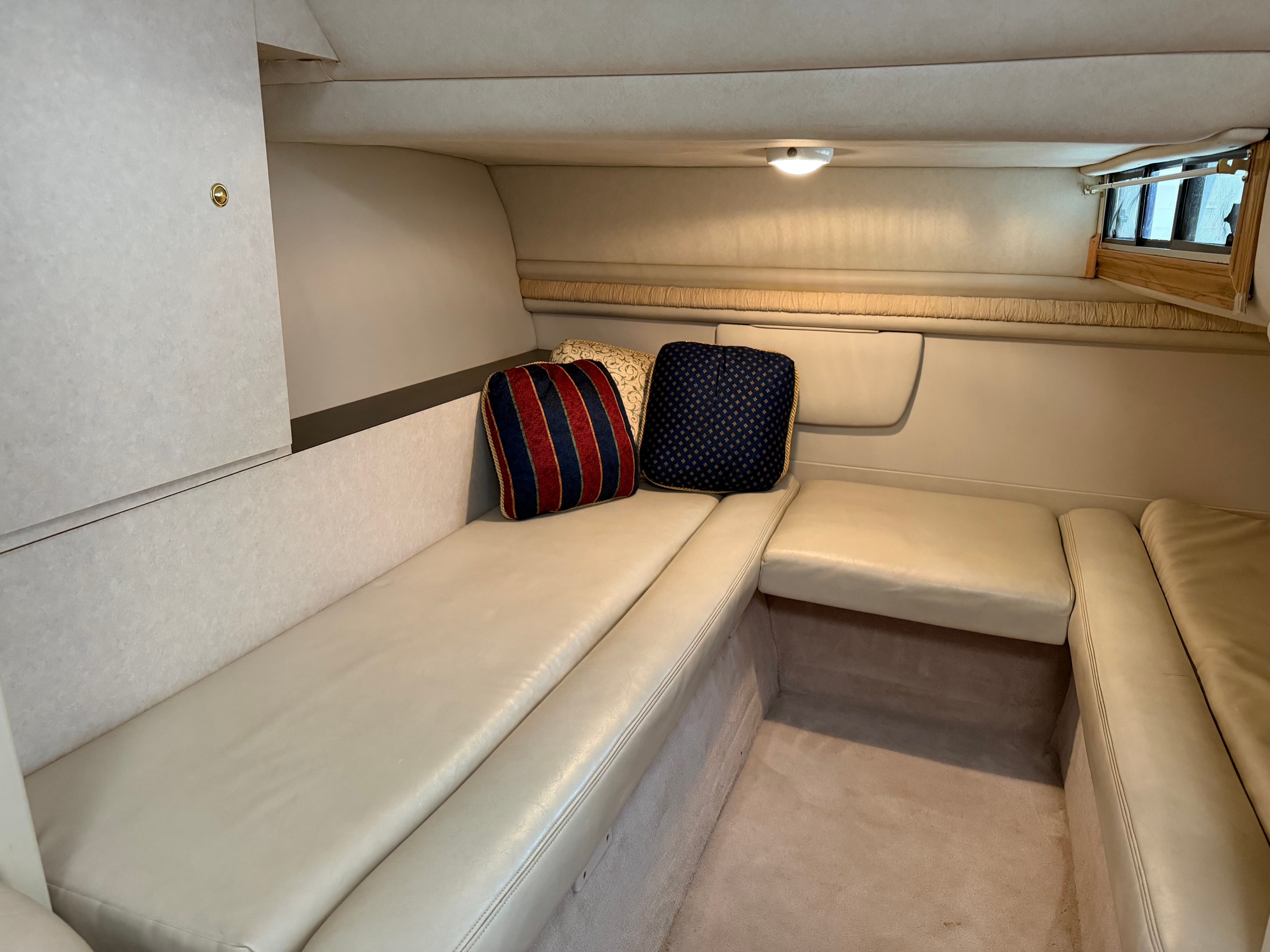 Interior of a 1997 Regal Commodore with beige upholstery.