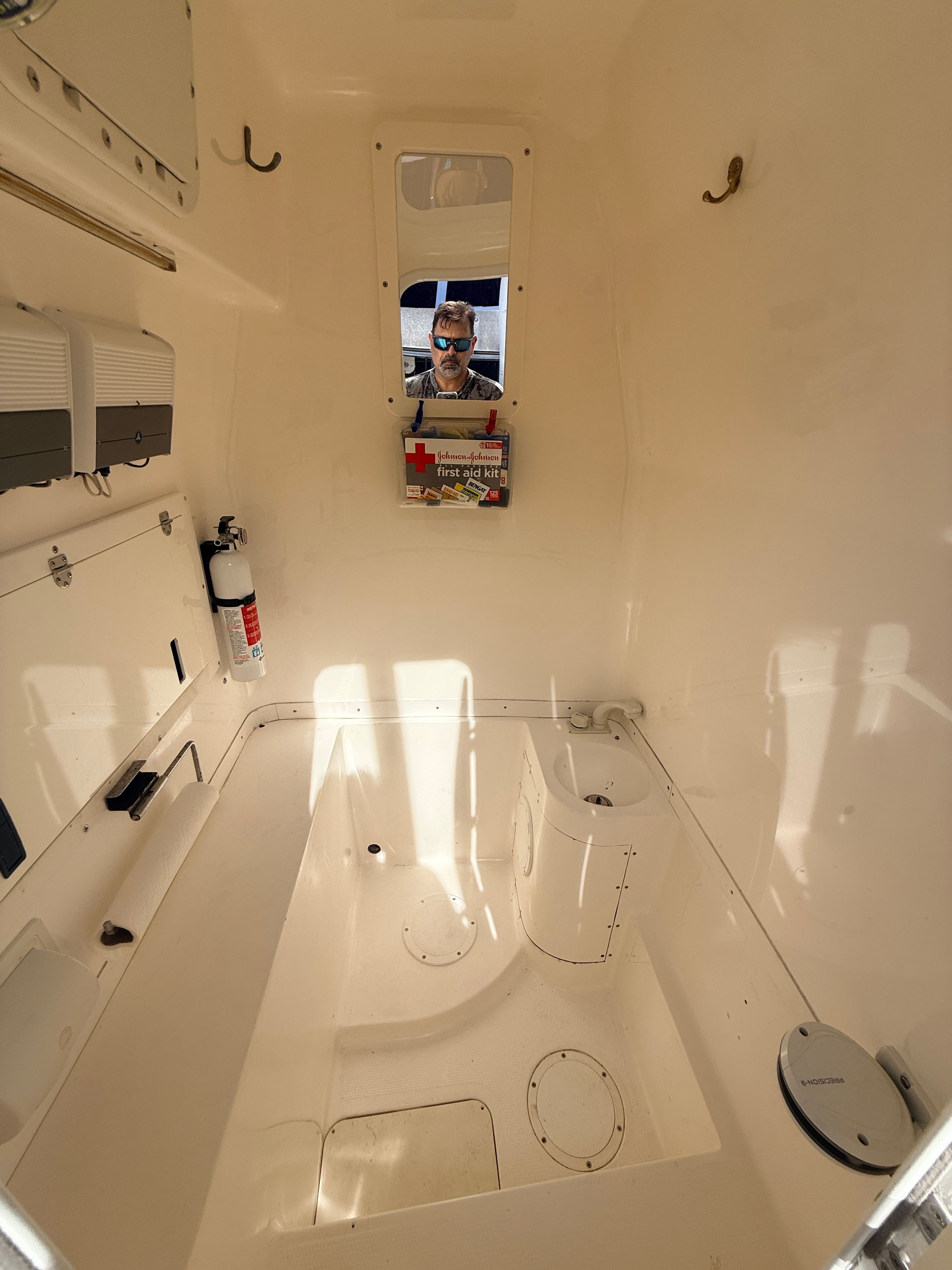 Interior of a 2007 Fountain 32 Center Console boat.