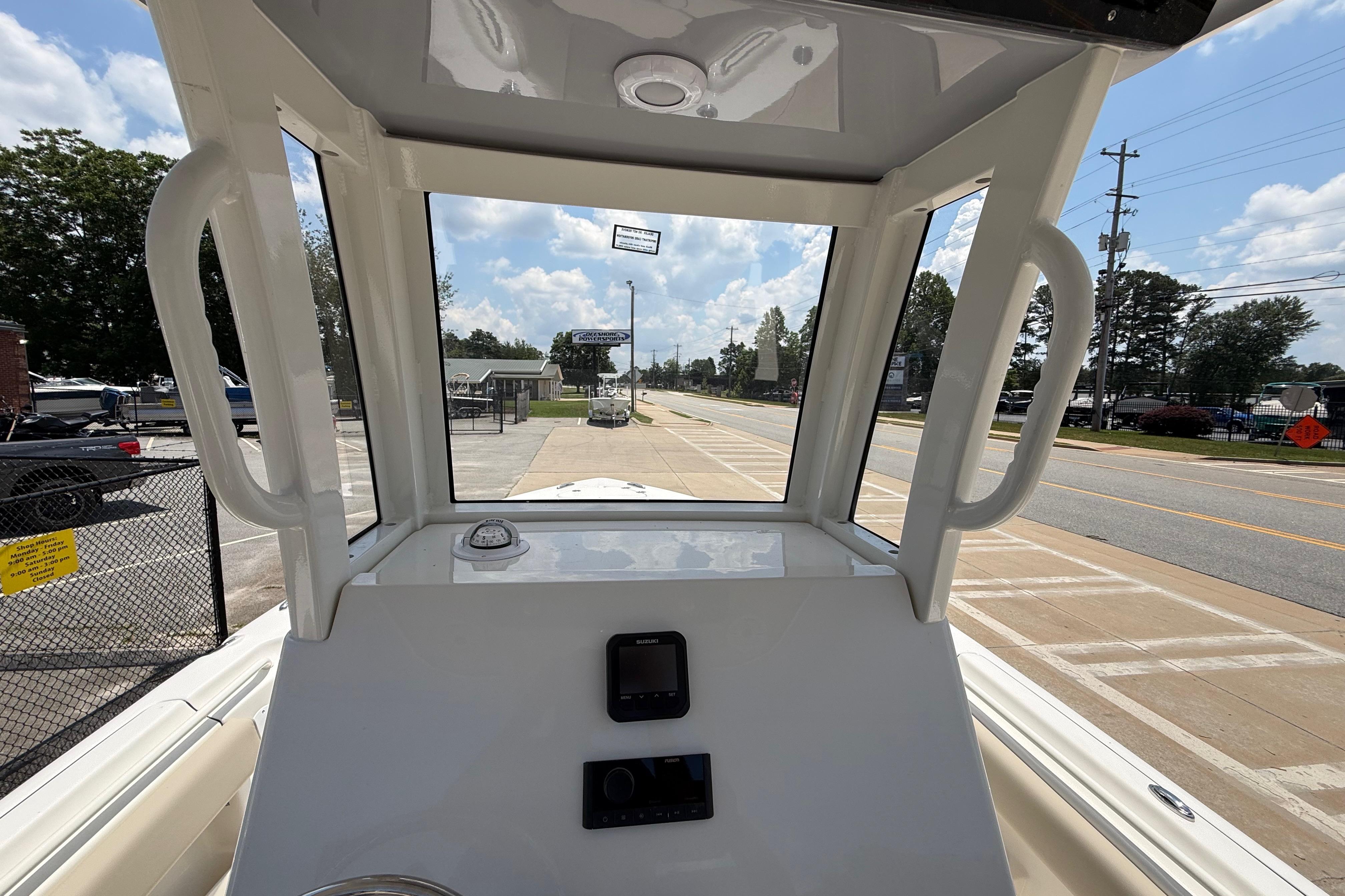 2027 Key West 249 FS boat console view, showcasing modern design and navigation equipment.