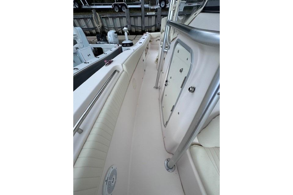 2011 Grady-White Canyon 306 boat interior with sleek design and stainless steel features.