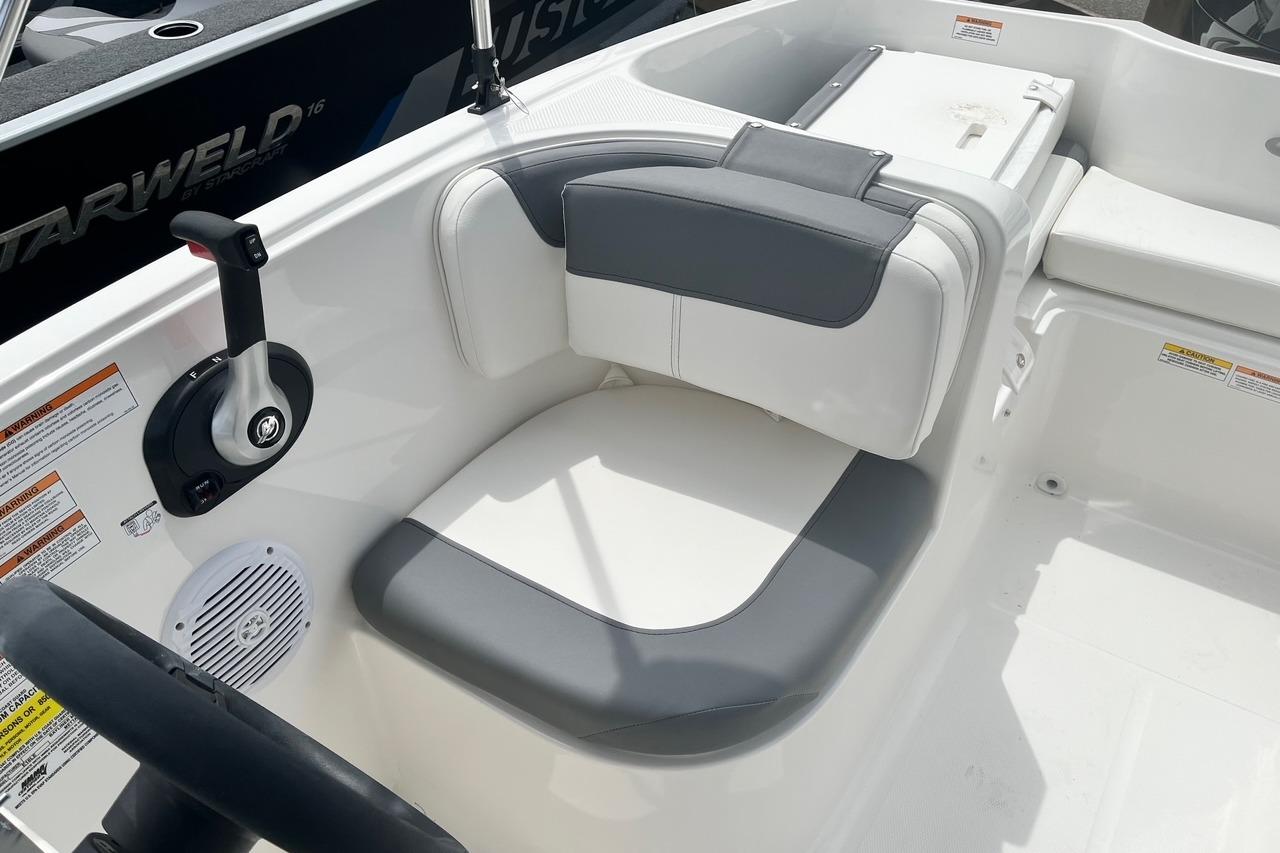 Interior of Bayliner Element E16 boat, model year 2026.