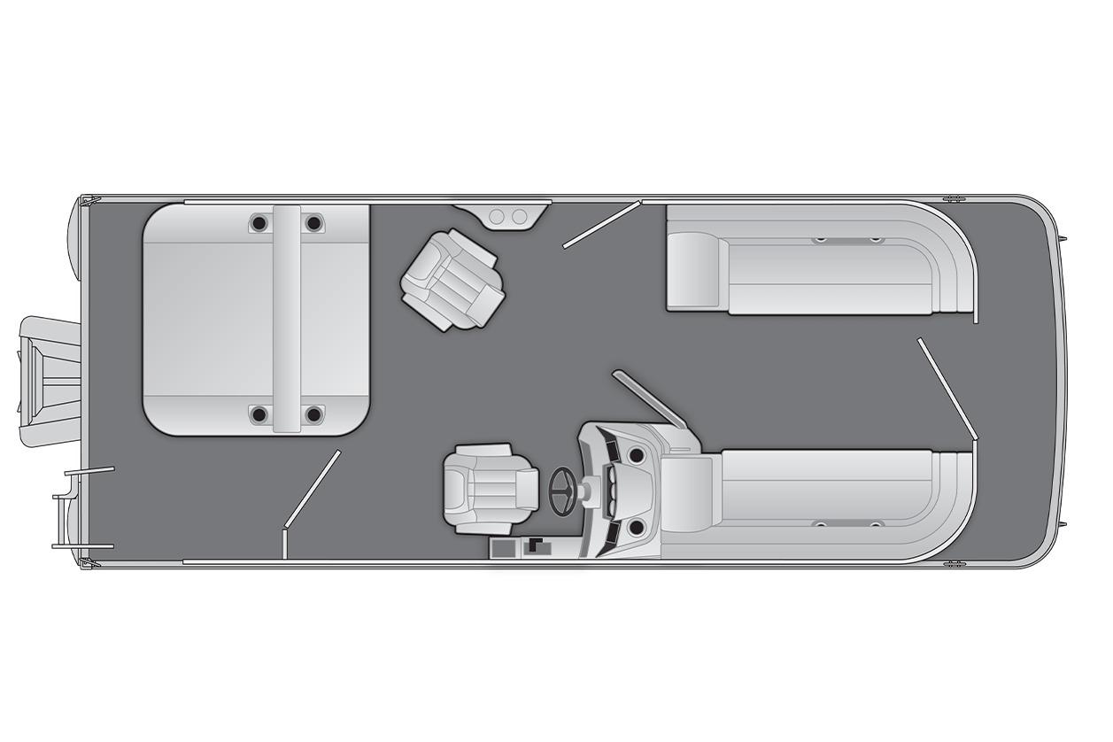 Manufacturer Provided Image: Top view of 2026 Bennington 22 S Swingback pontoon boat layout.