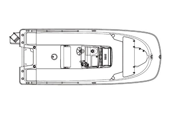 Manufacturer Provided Image: Top view schematic of a 2015 Boston Whaler 210 Montauk boat.