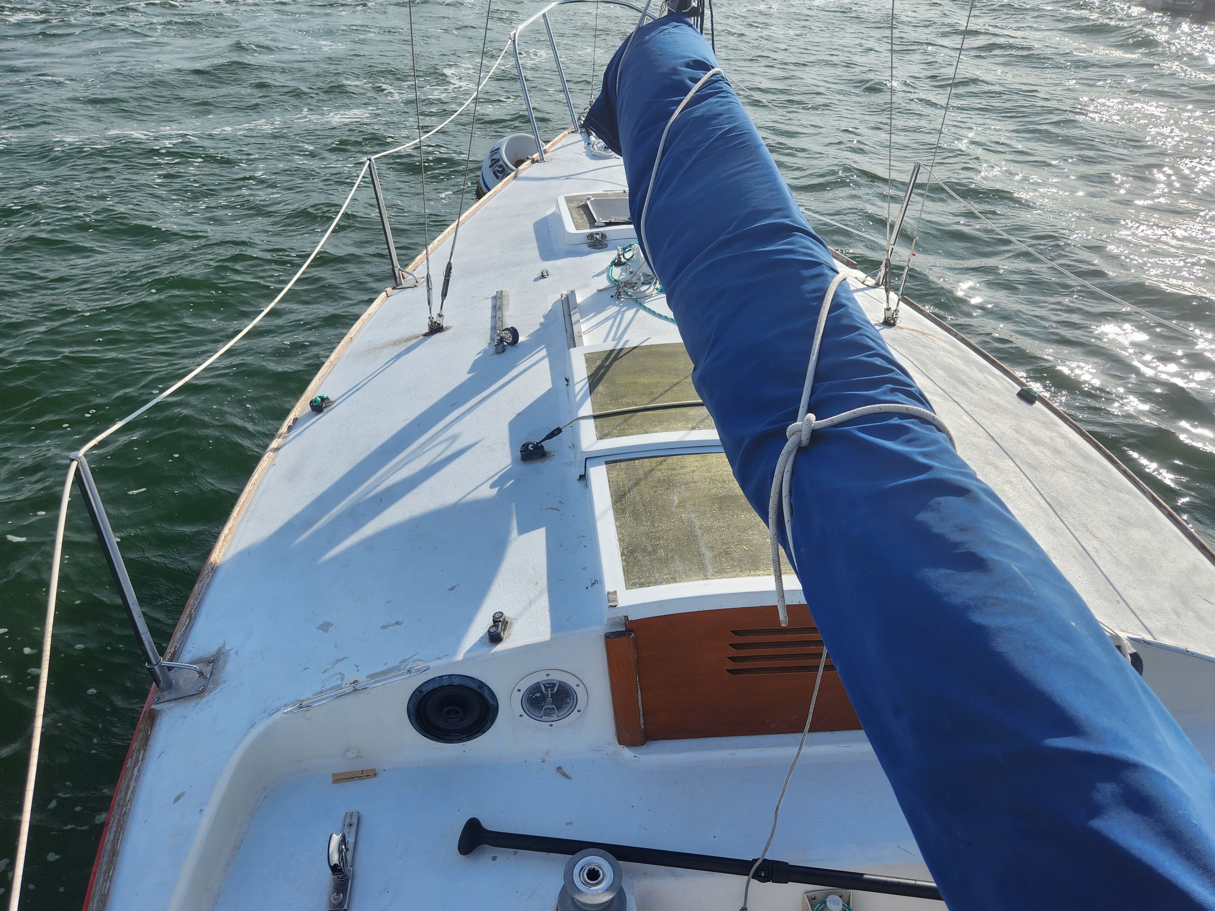 1978 J Boats J/24 sailboat on the water.