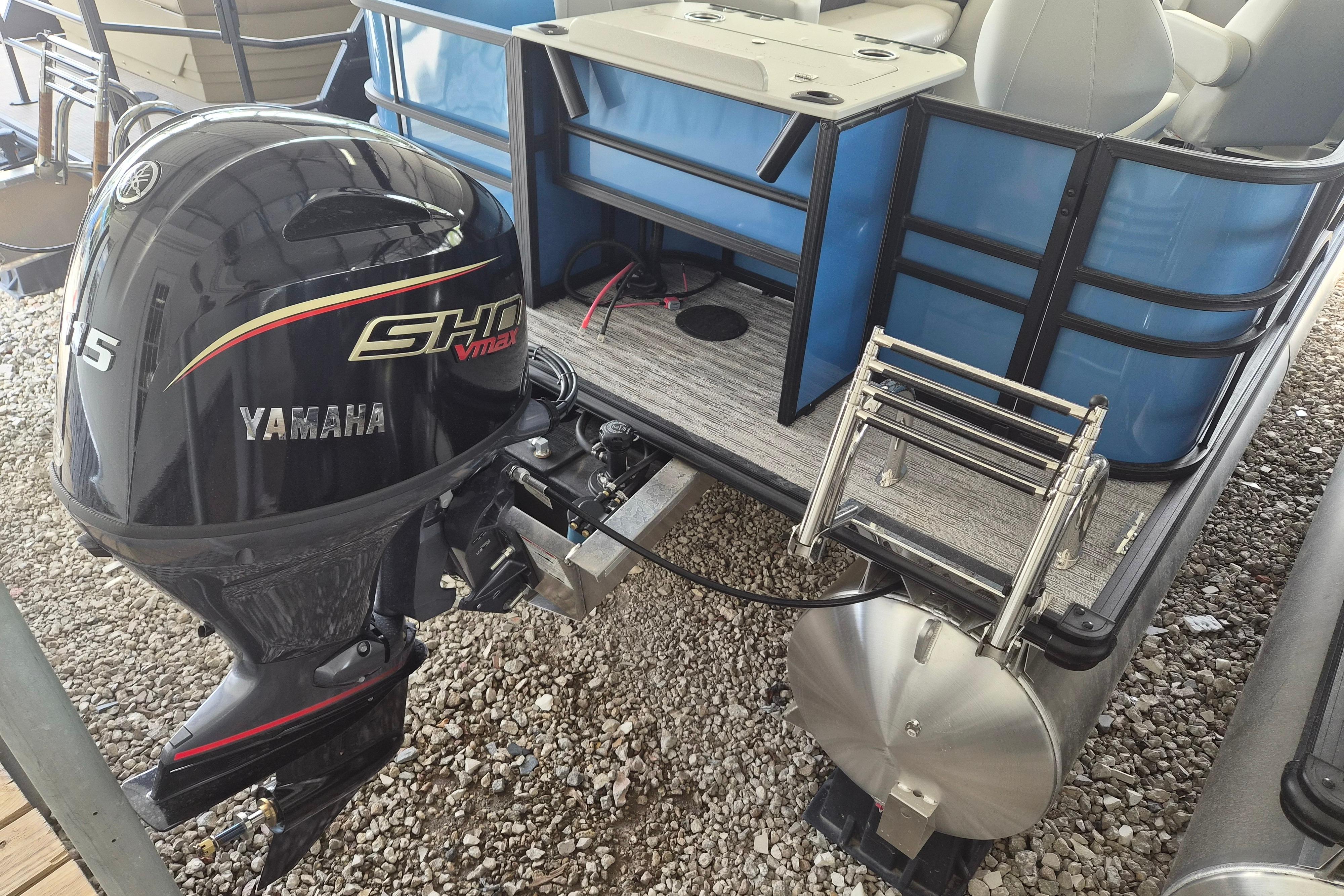 2026 Sylvan Mirage Fish 820 Party Fish with Yamaha outboard motor.