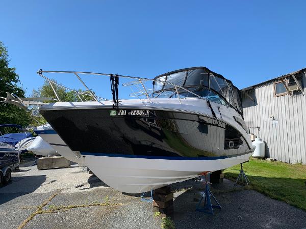 A 2017 Regal 26 Express boat is on a dry dock.