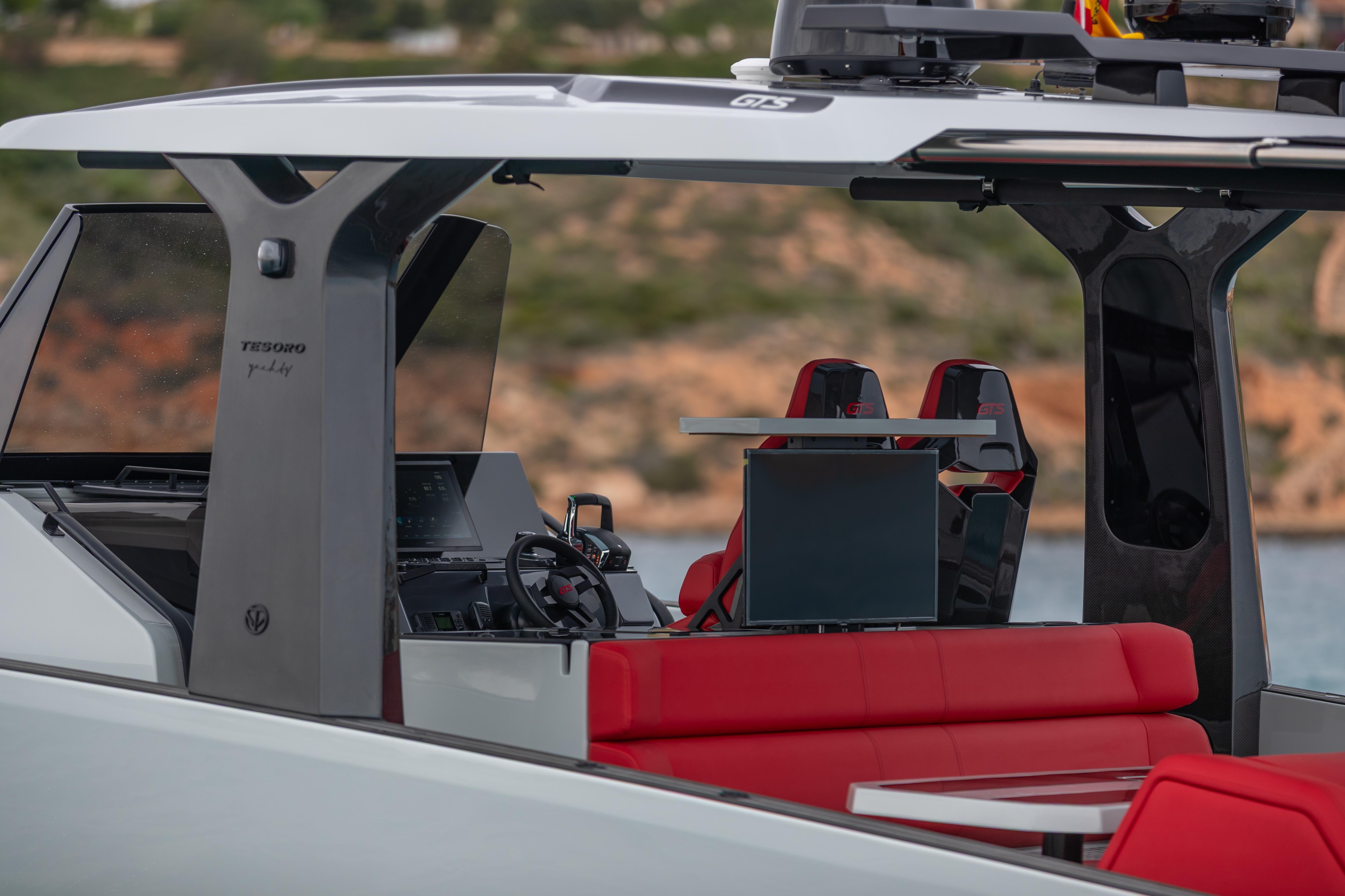 Tesoro 40 GTS 2026 with red interior and modern design.