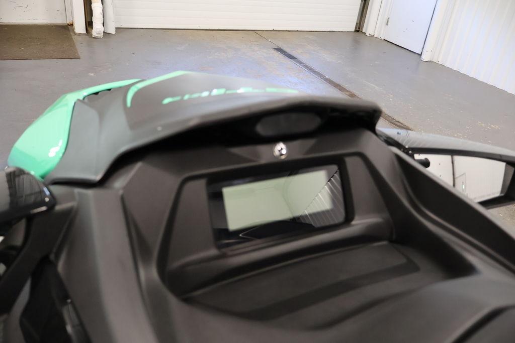 2026 Sea-Doo GTI SE 130 dashboard in a garage setting.