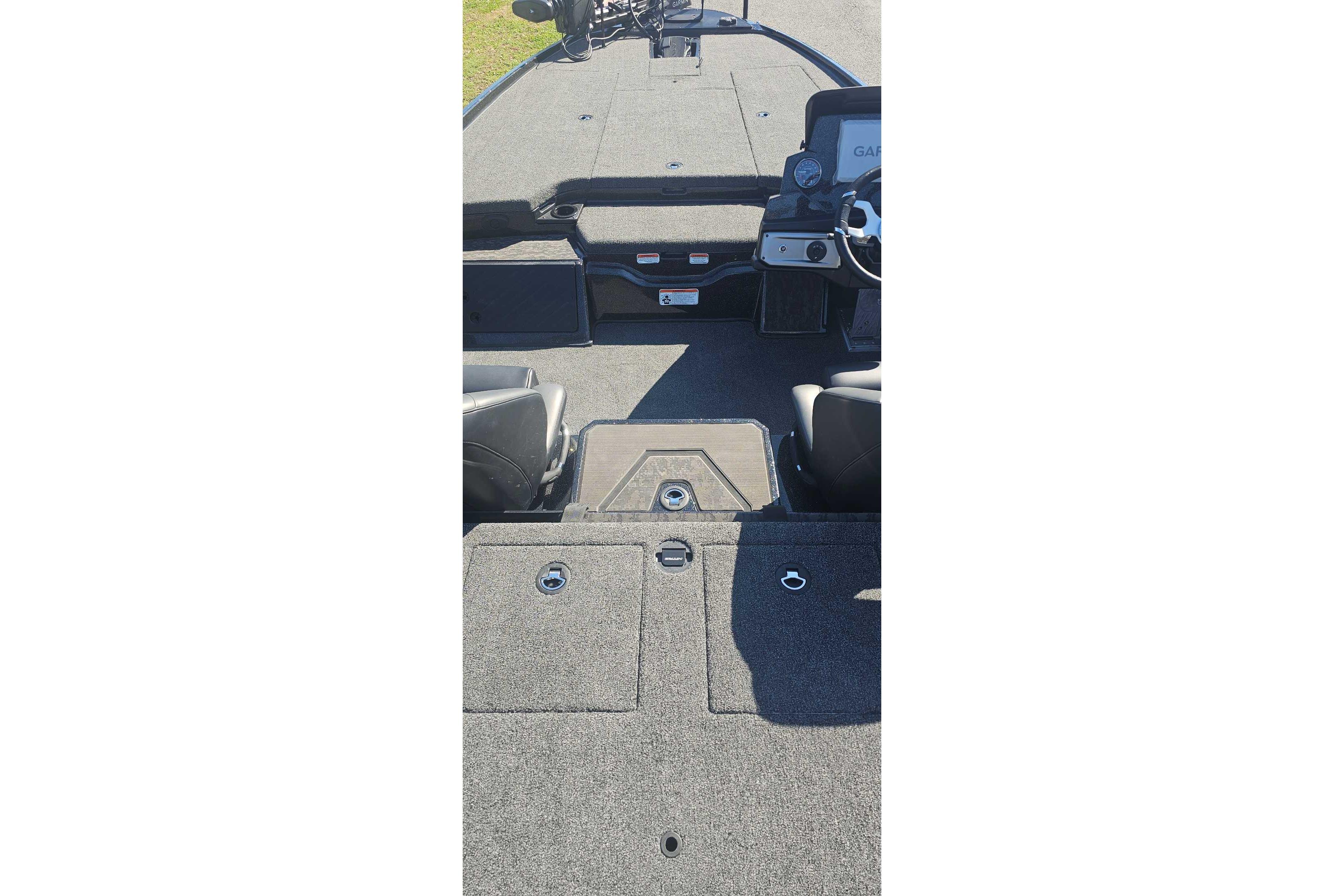 Interior view of 2026 Nitro Z20 XL Pro boat cockpit with steering and controls.