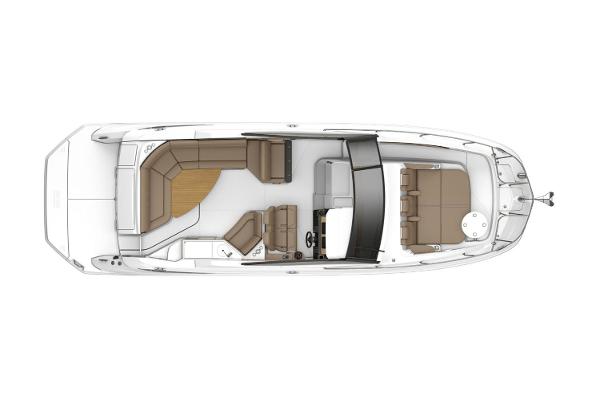 Manufacturer Provided Image: Top view of 2023 Sea Ray Sundancer 320 boat layout.