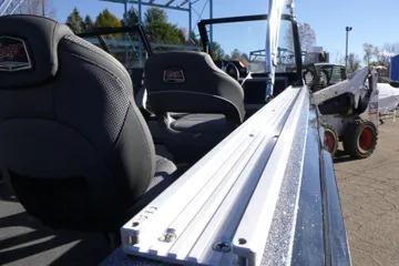 2026 Ranger 2080MS boat interior with seating and equipment, outdoor setting.