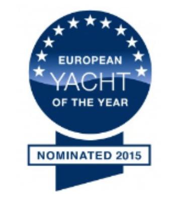European Yacht of the Year 2015 nomination badge, Corsair 970, 2025 model.