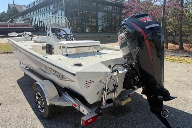 2024 Ranger RB190 boat on trailer with powerful outboard motor.