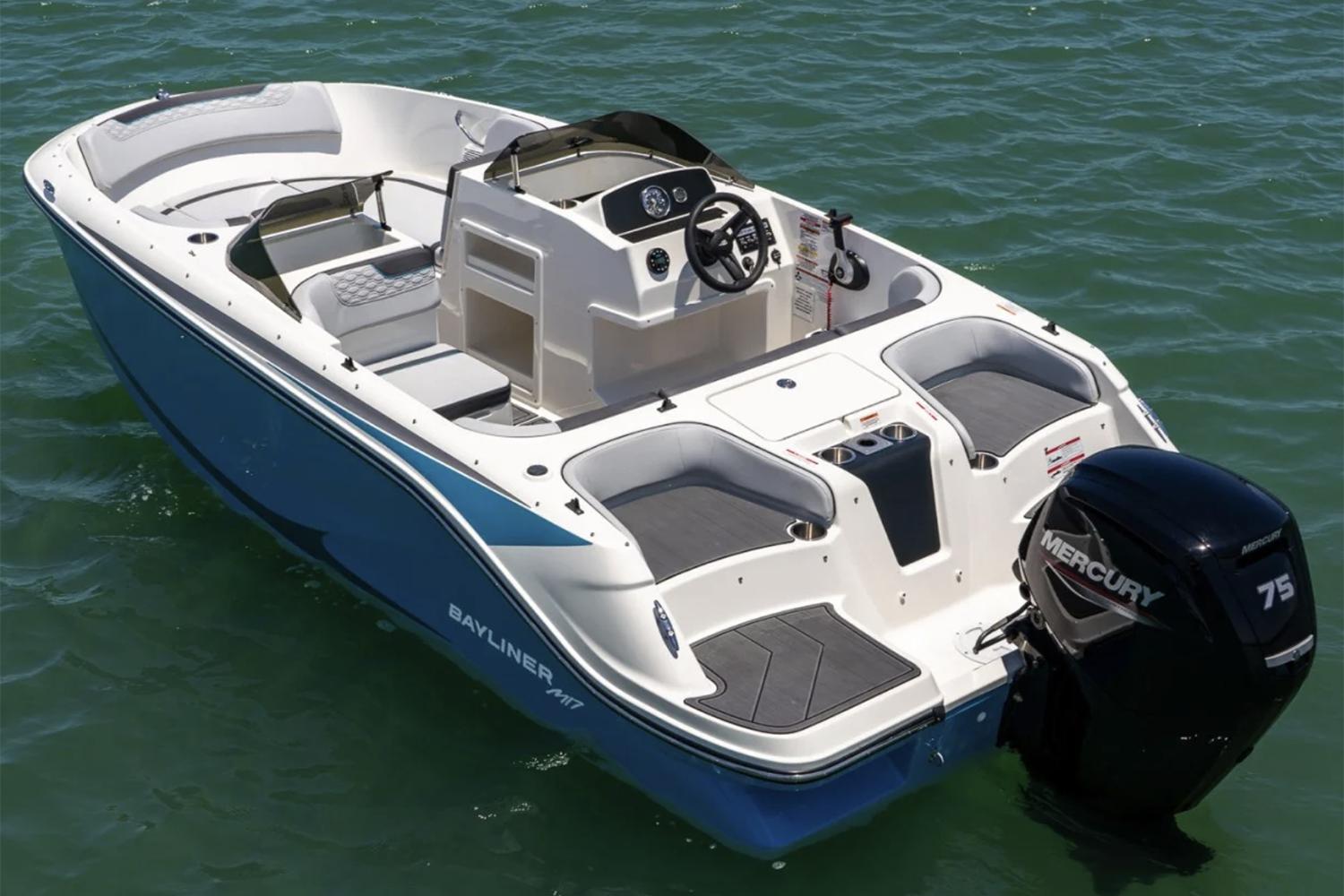 Manufacturer Provided Image: Manufacturer Provided Image: 2025 Bayliner Element M17 boat with Mercury 75 engine on water.