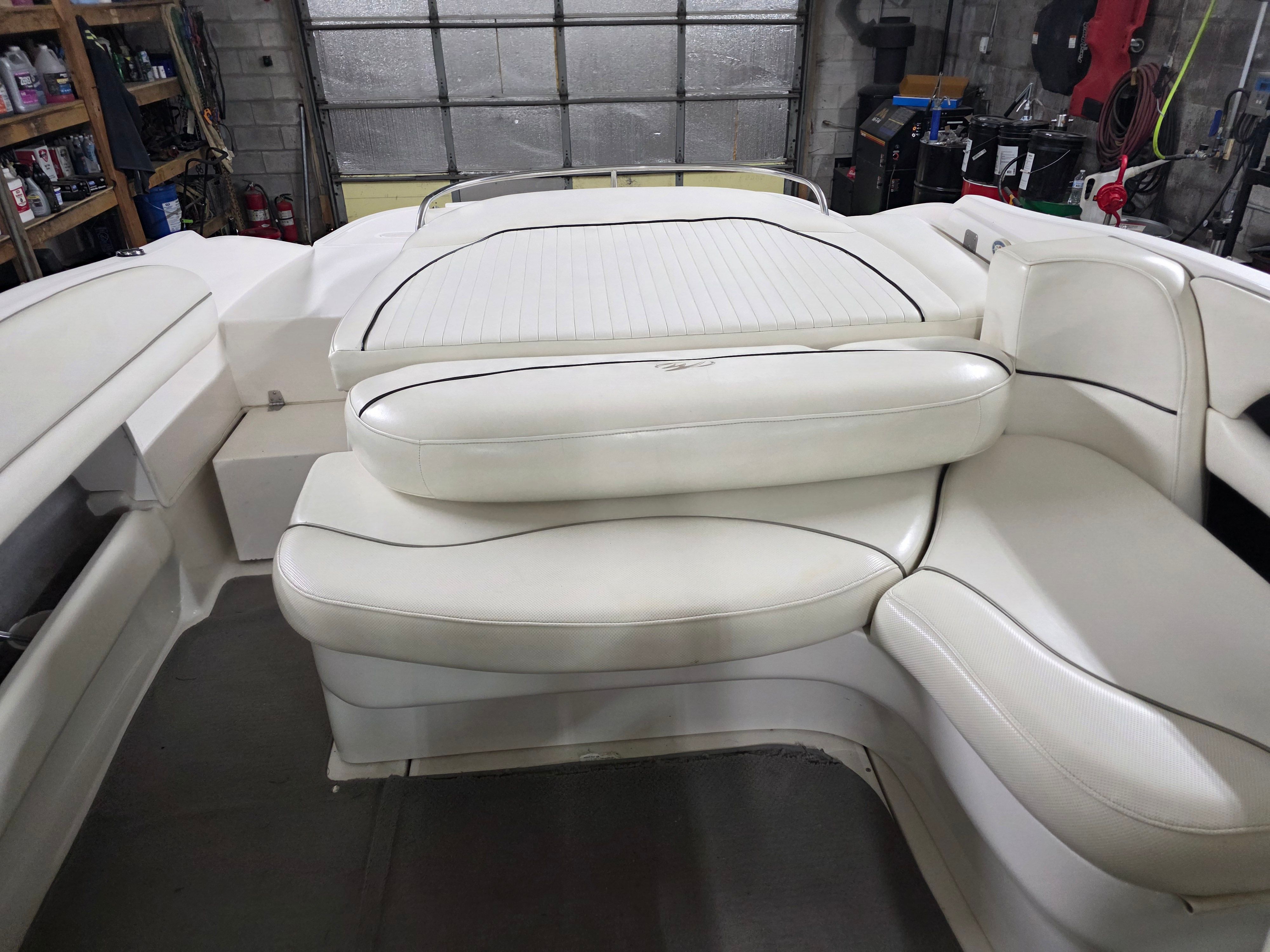 Interior of a 2004 Monterey 228SI Montura Bowrider boat.