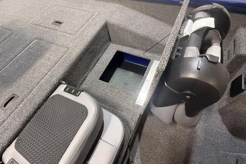 2026 Lowe Stinger 175C boat interior with storage compartments and seating.