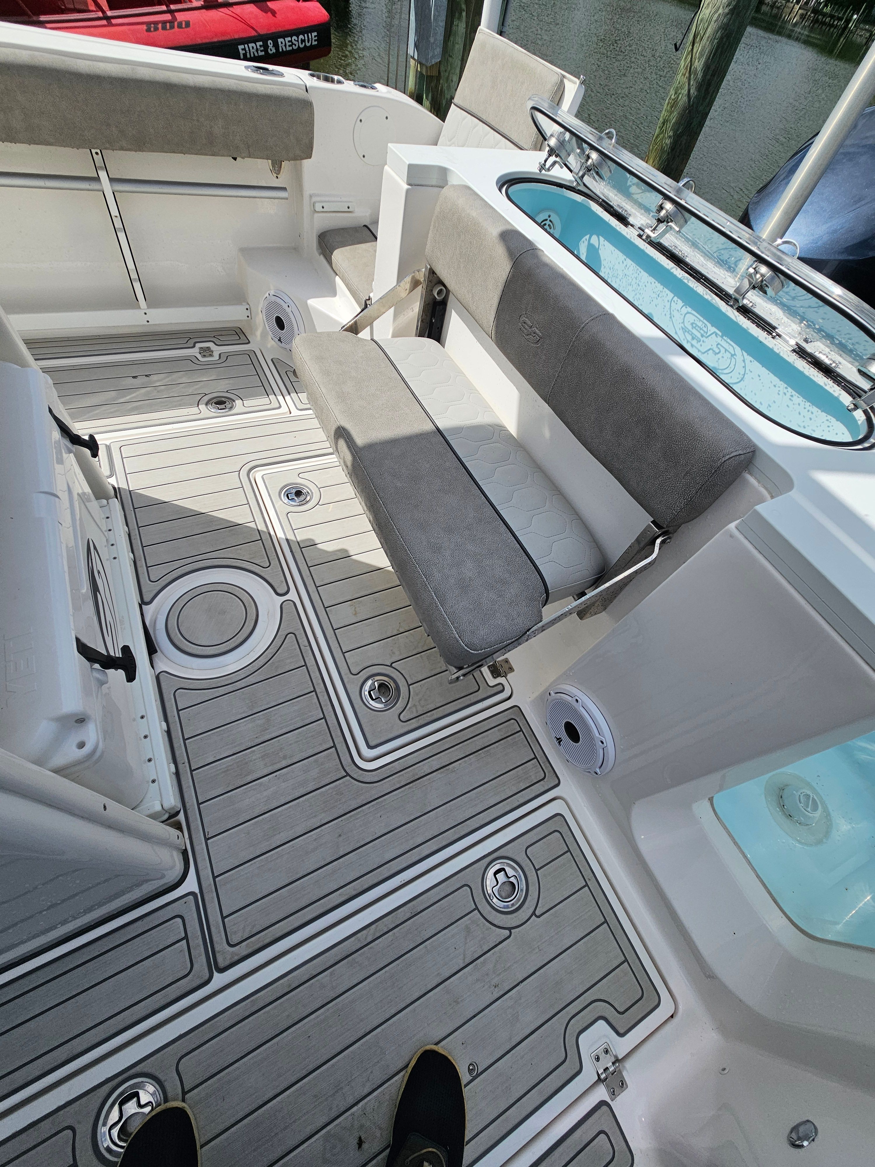 Interior of a 2021 Sea Fox 288 Commander boat.
