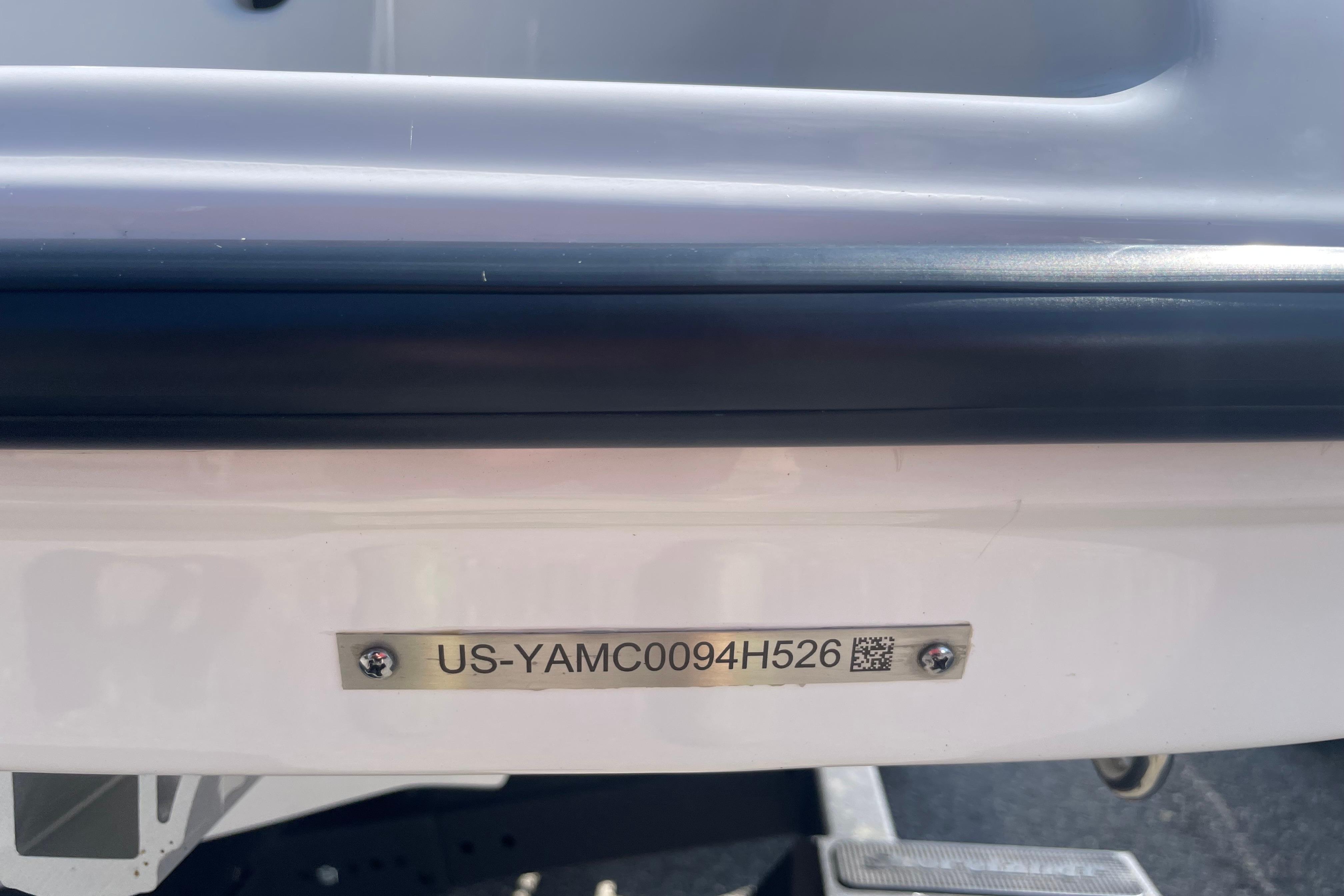 Yamaha Boats AR190 2026 model with visible hull identification number plate.
