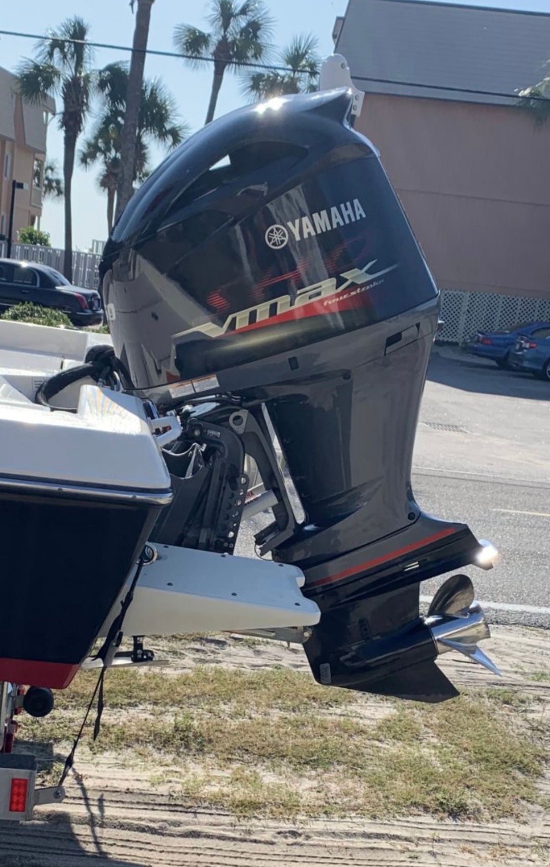 Yamaha outboard motor on a 2016 Skeeter SX230 boat.