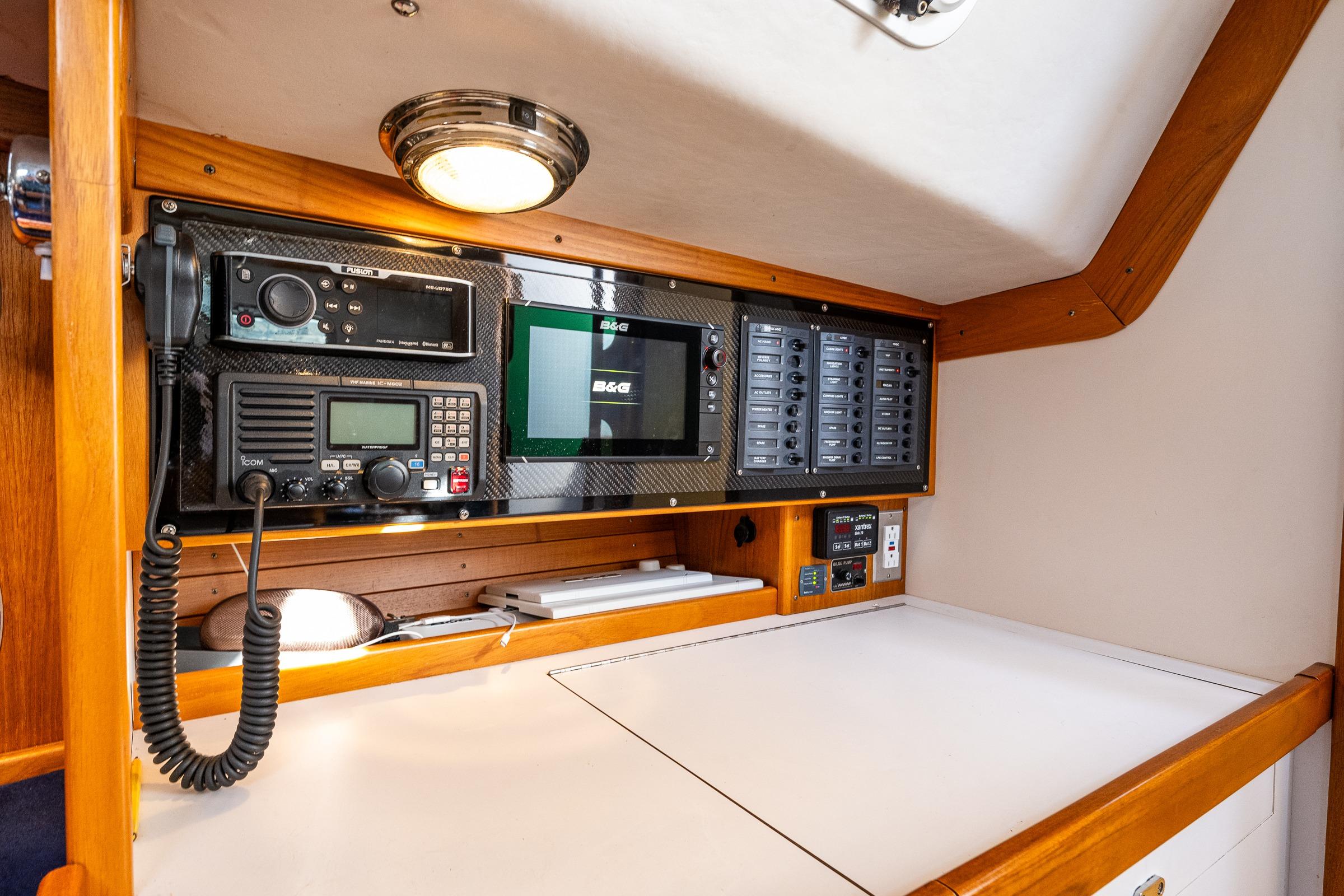 Navigation and communication equipment on a 2007 J Boats J/124 yacht.