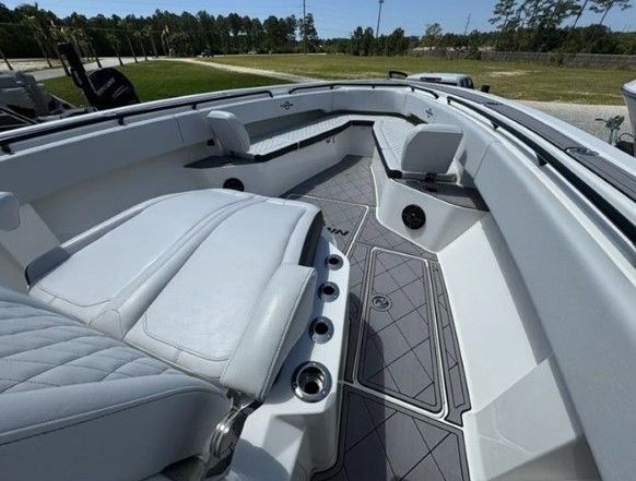 Interior of Fountain 38 Tournament Edition boat, 2023 model.