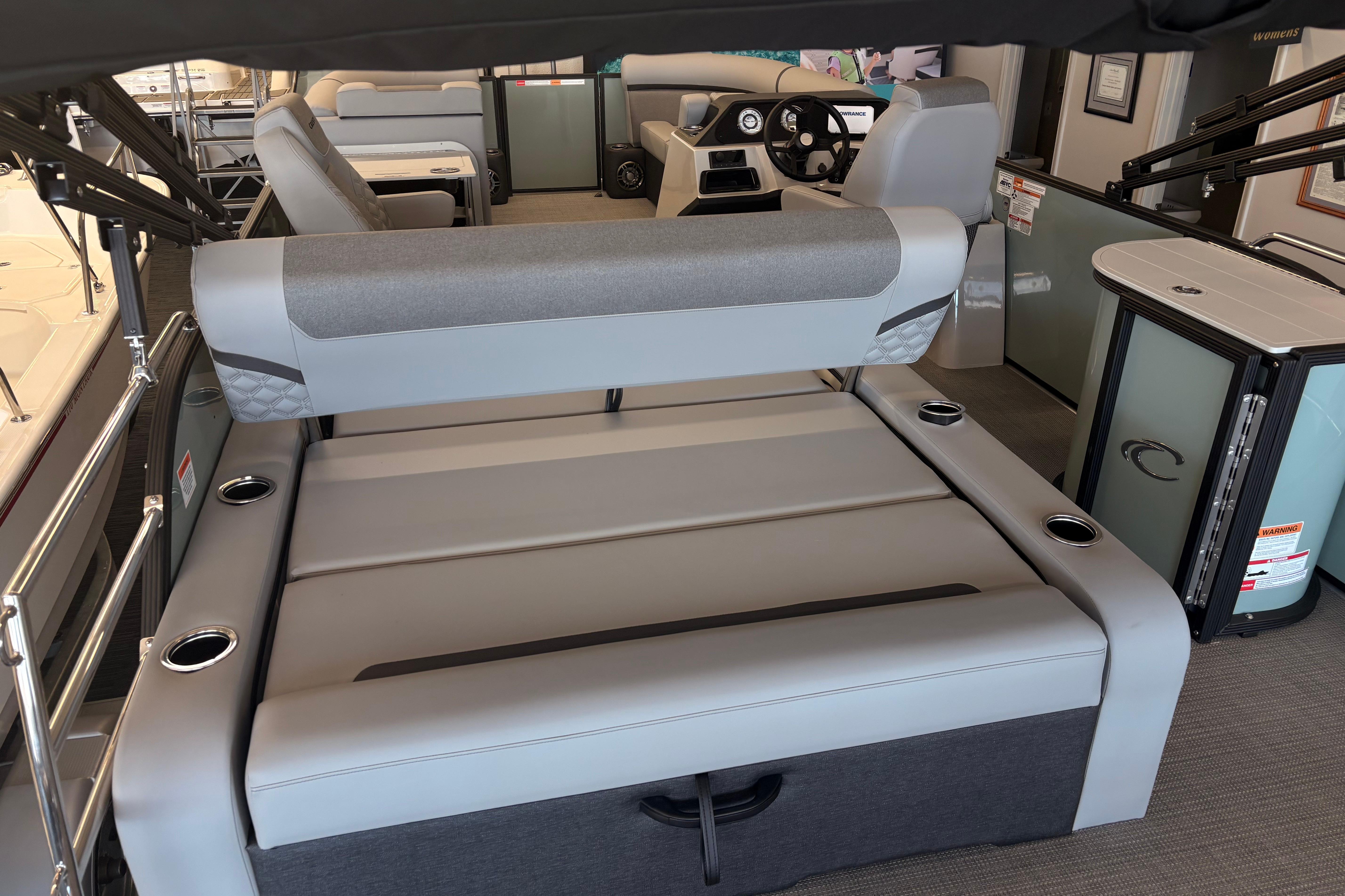 2026 Crest Conquest 230 SLSC boat interior with luxurious seating and modern design.