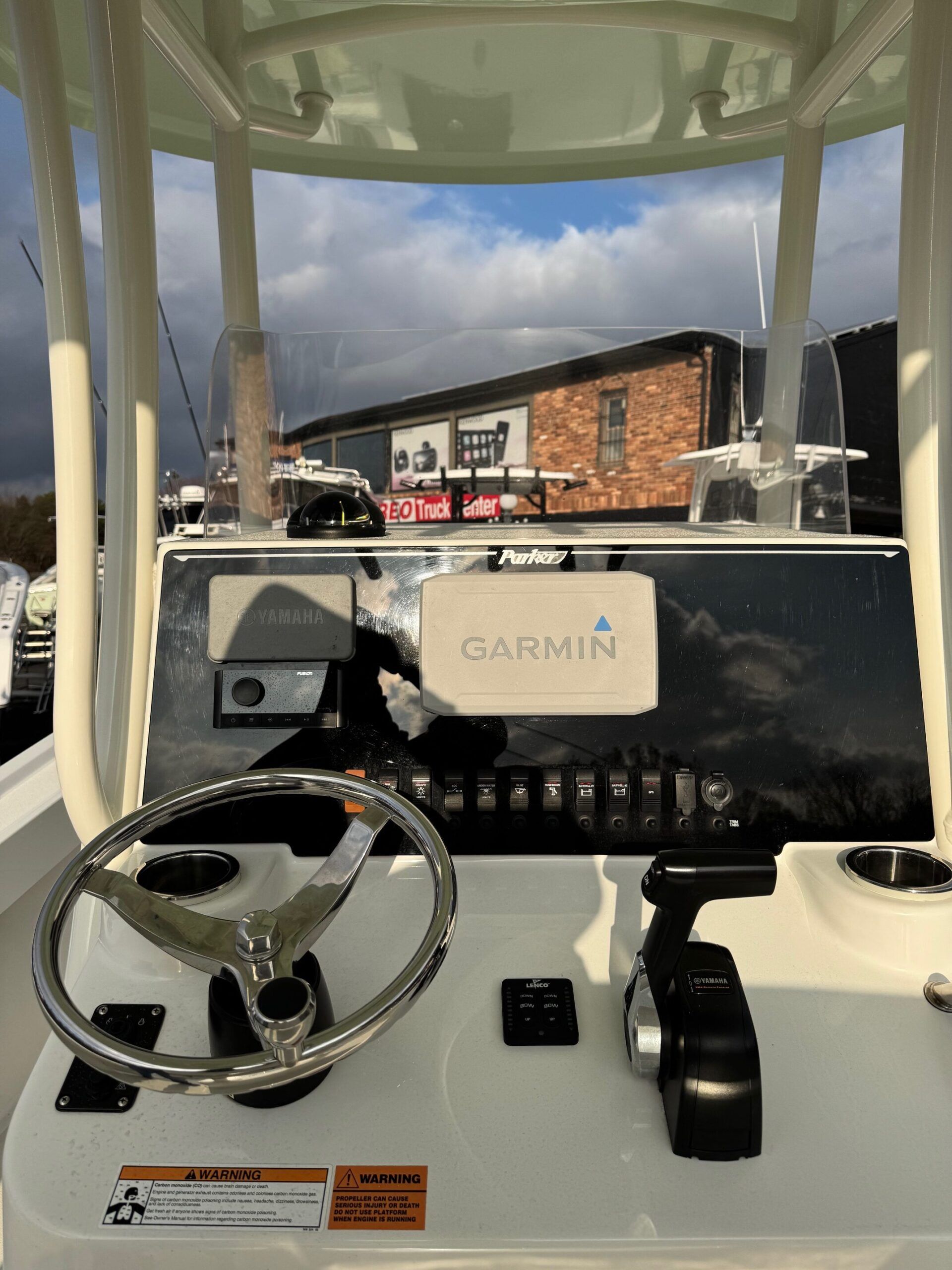 Sportsman Open 232 Center Console 2023 with Garmin navigation system.