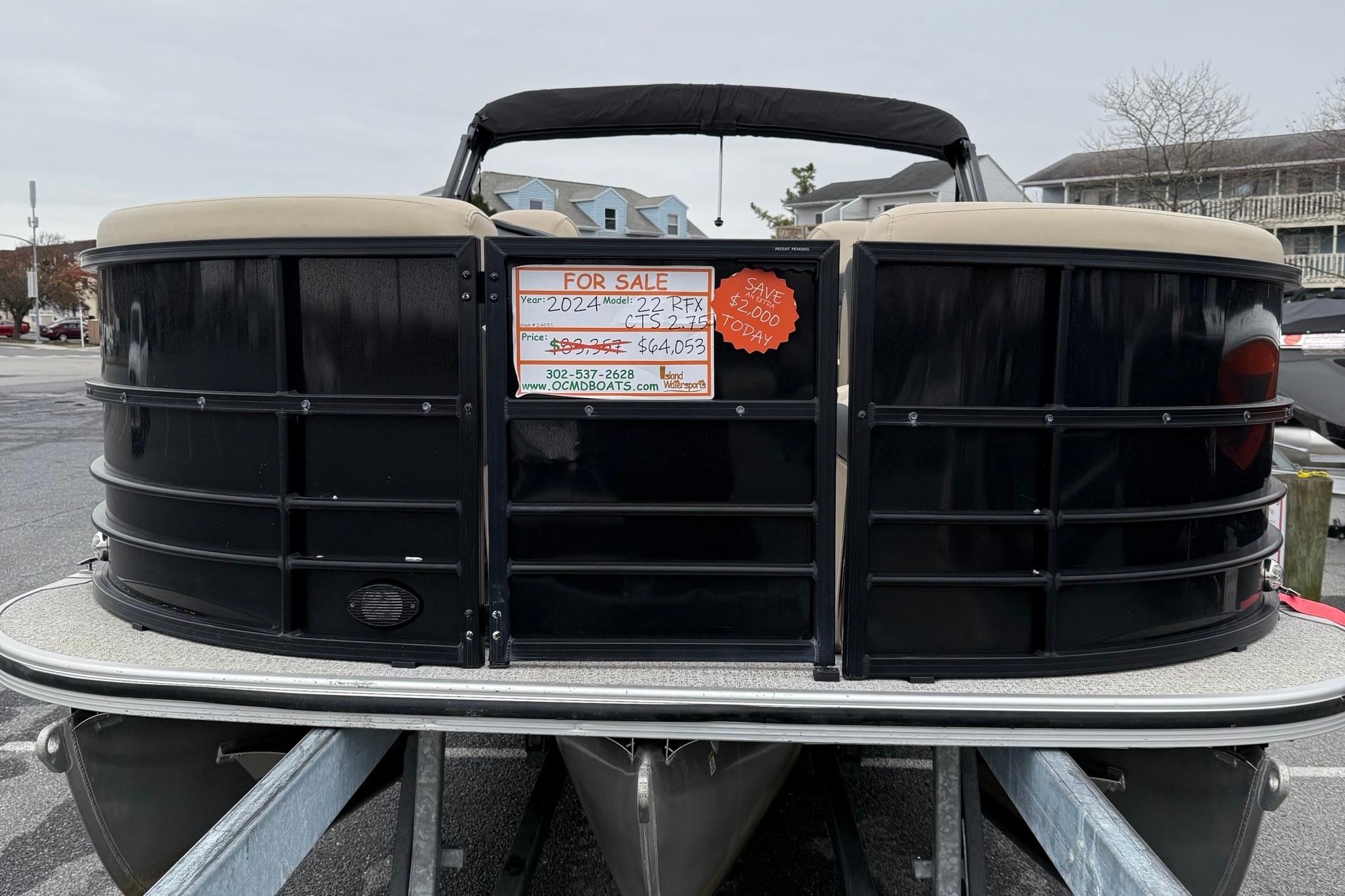 2024 Berkshire 22RFX CTS pontoon boat for sale, black exterior, price reduced.