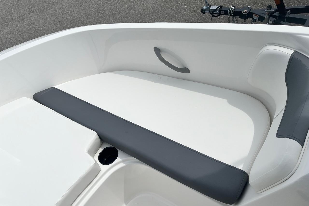 Interior of Bayliner Element E16 boat, model year 2026.