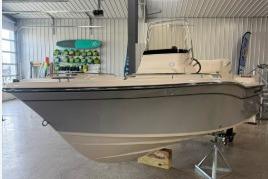 2025 Grady-White Fisherman 180 boat displayed in a showroom.