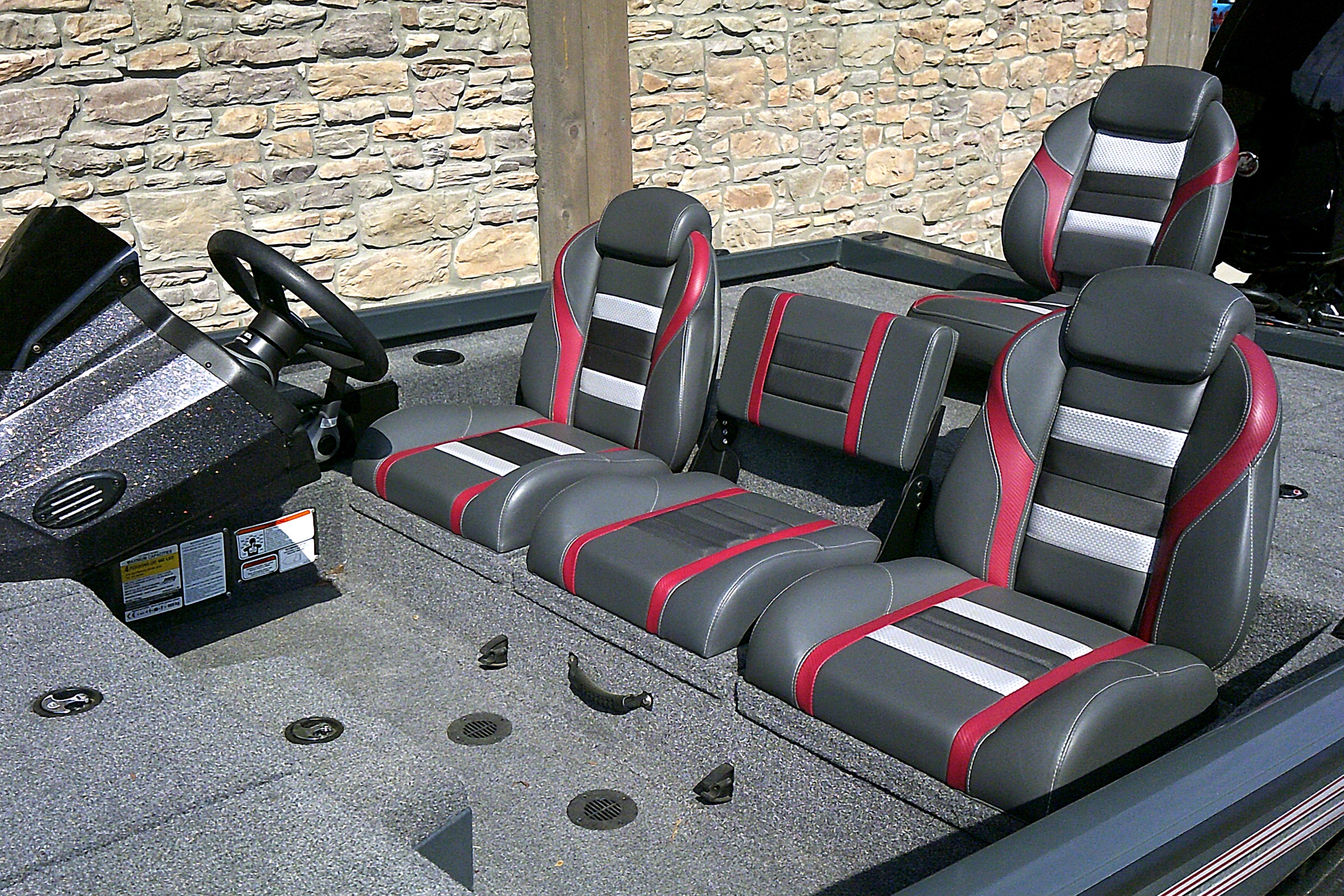 2025 Ranger RT198P boat interior with stylish seats and modern dashboard design.