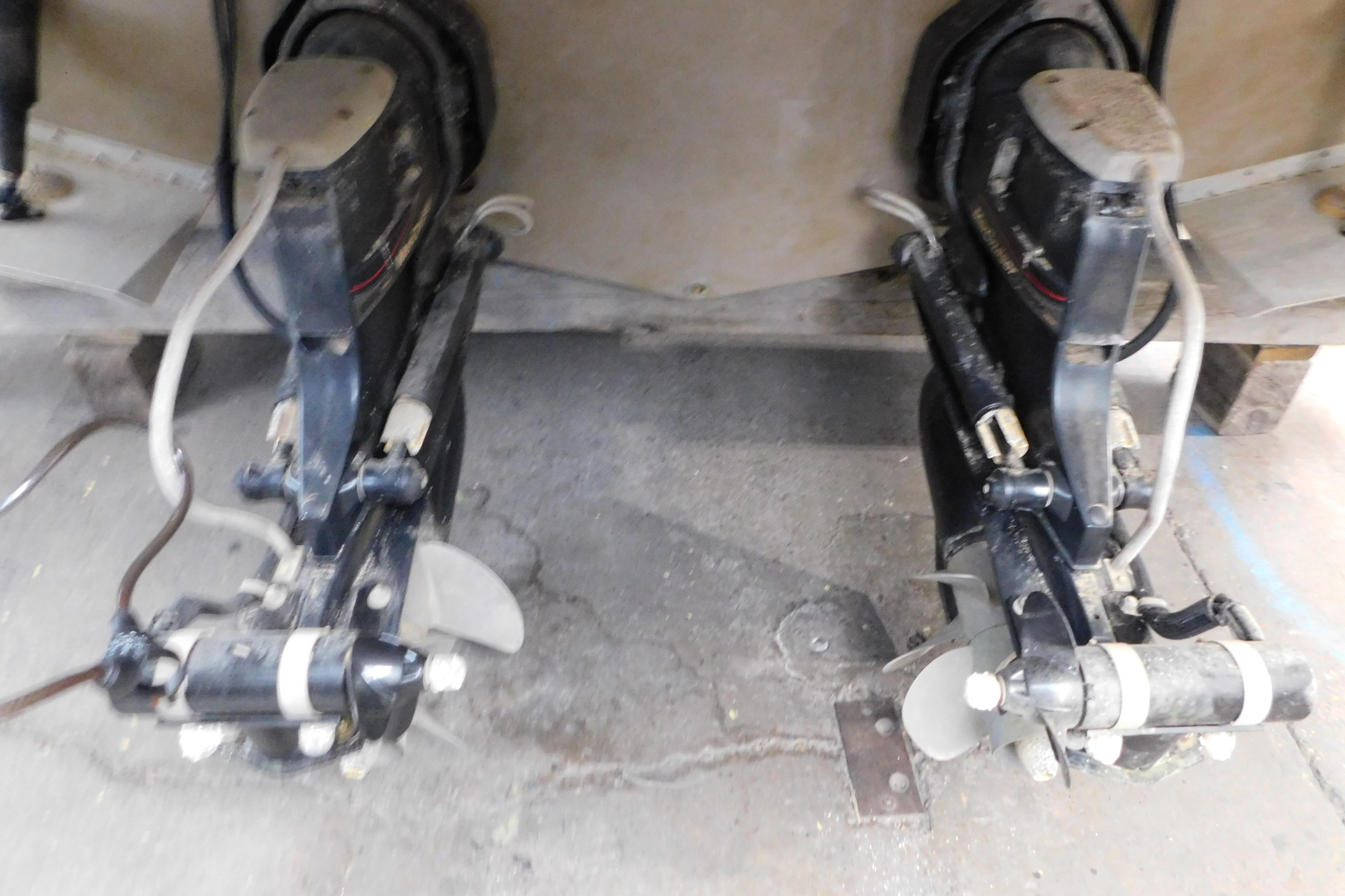 2017 Rinker EX 320 boat outdrives on concrete floor.