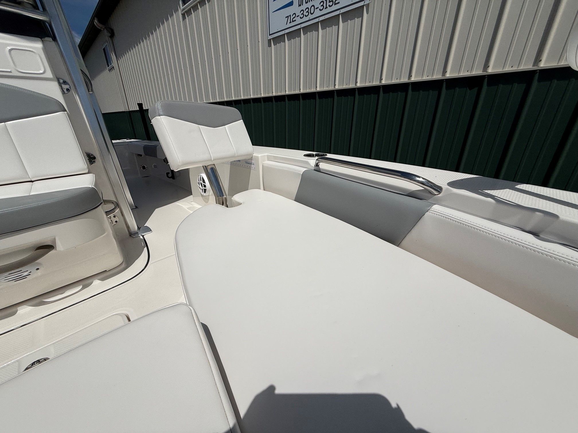 Interior view of a 2021 Robalo 226 Cayman boat.